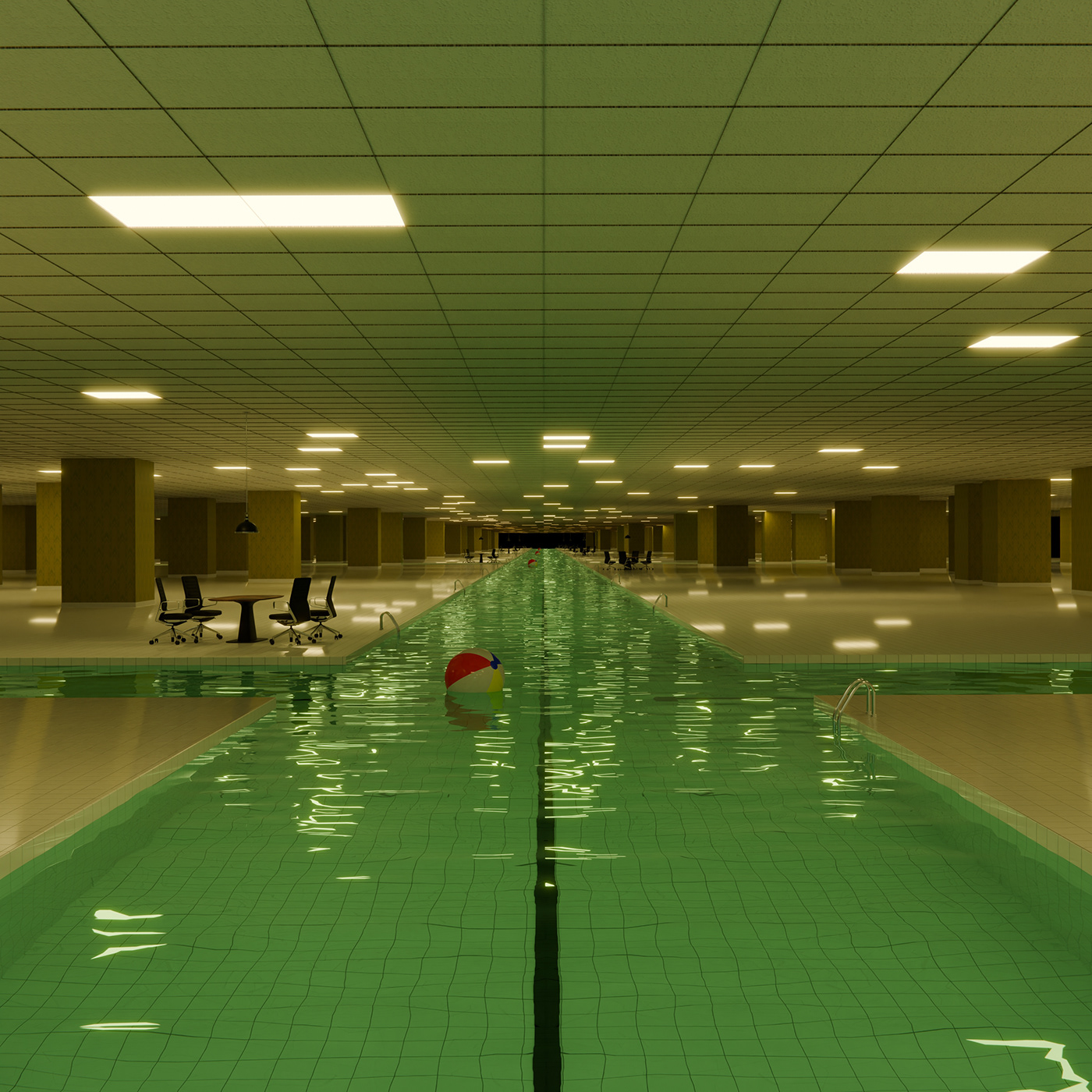 liminal swimming pool dreamcore liminal spaces dreampool poolcore Poolrooms poolside liminal space backrooms
