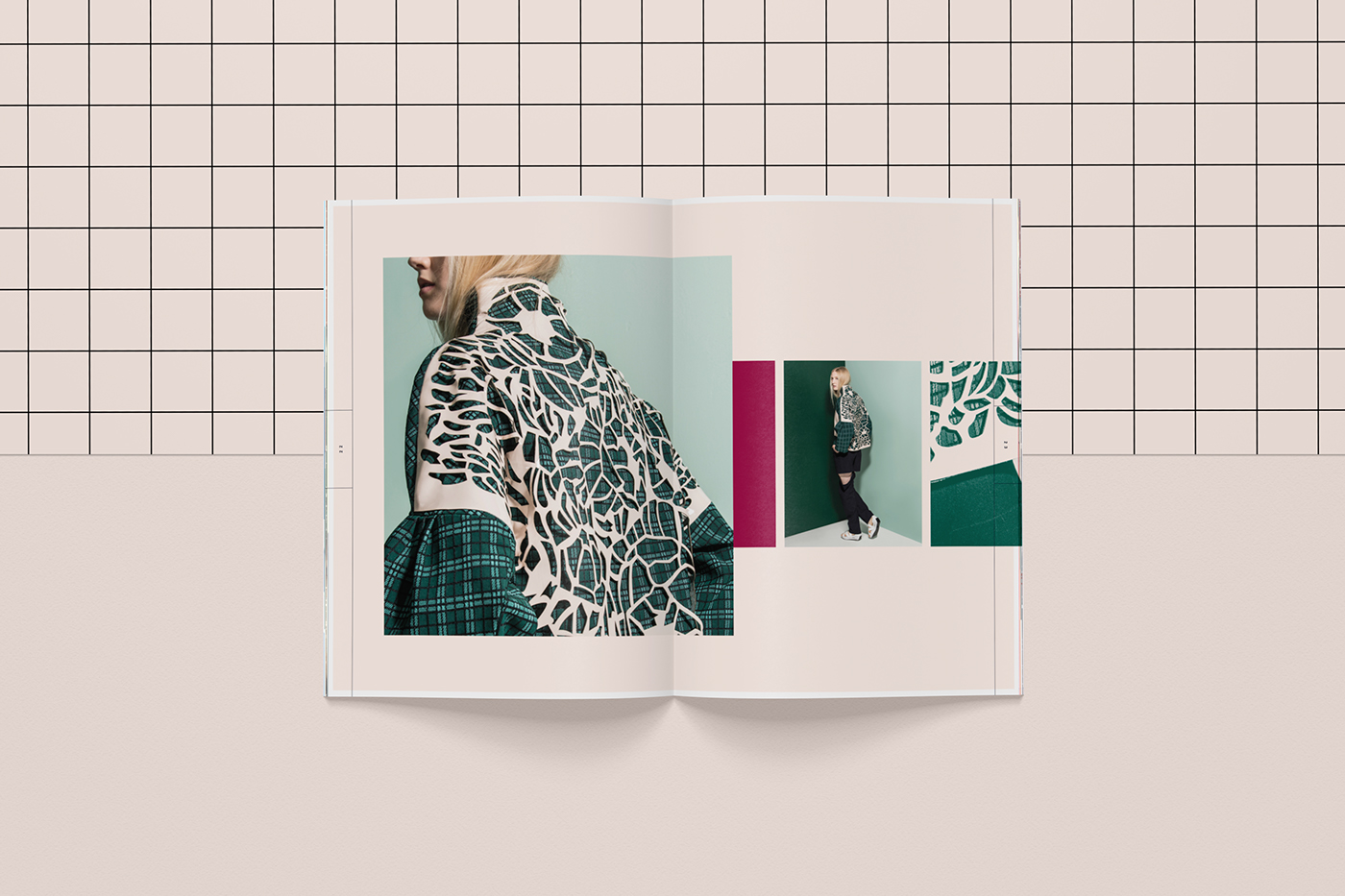 Lookbook editorial art deco plaid thesis pre-fall graphic