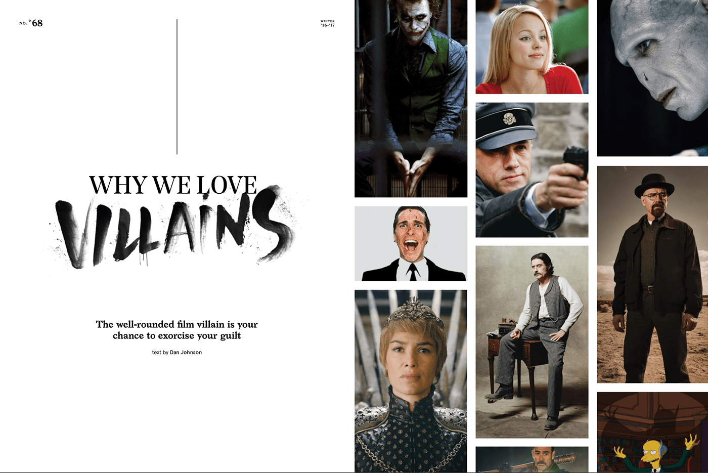 Cinema Thread magazine villains writing 