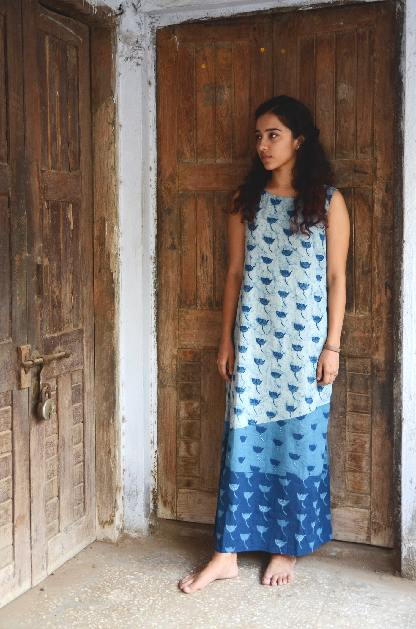 textile Indigo dabu handmade contemporary apparel Nature patterndesign