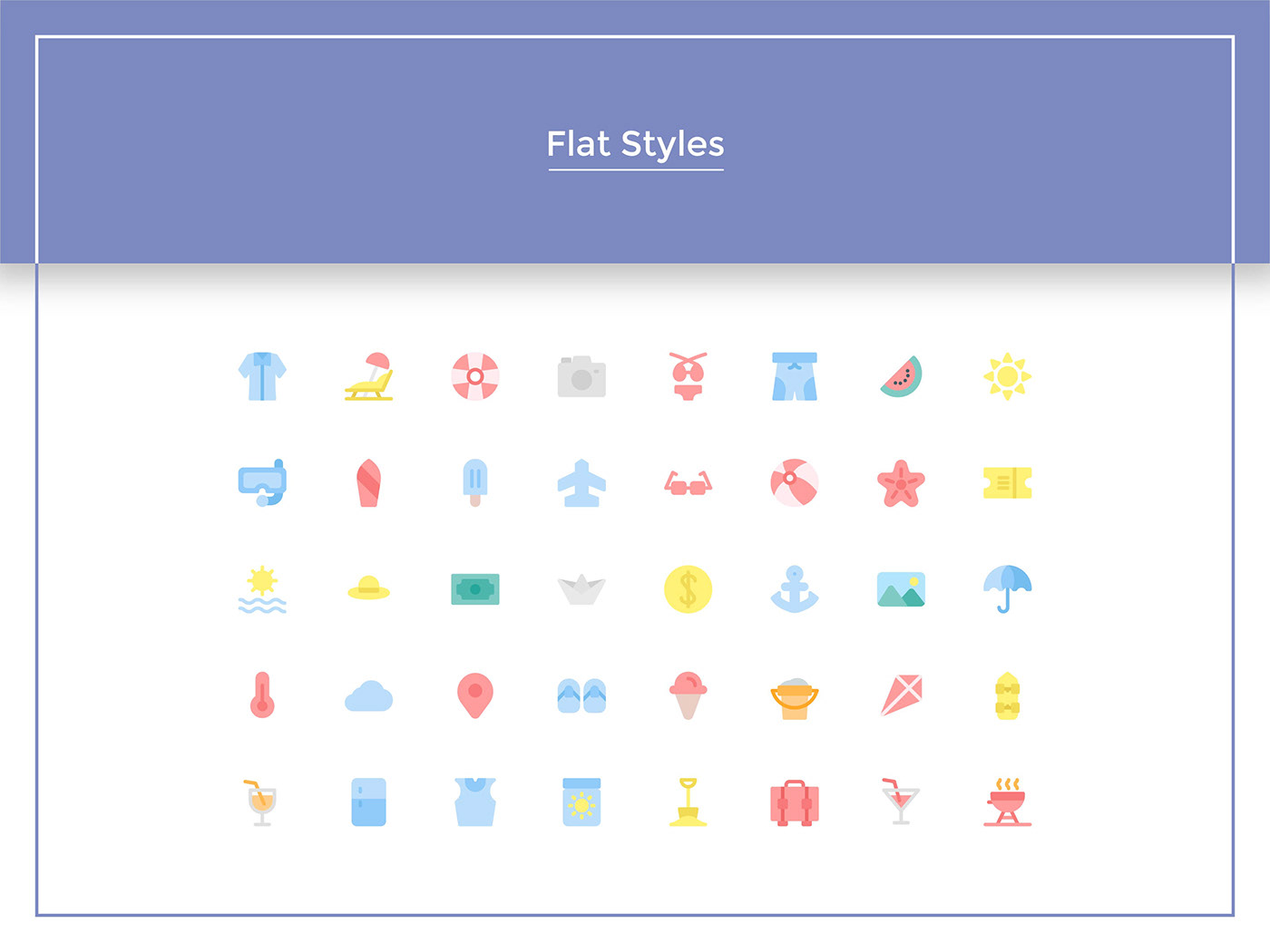 summer Icon UI ux icon design  Web app icon bundle beach Holiday