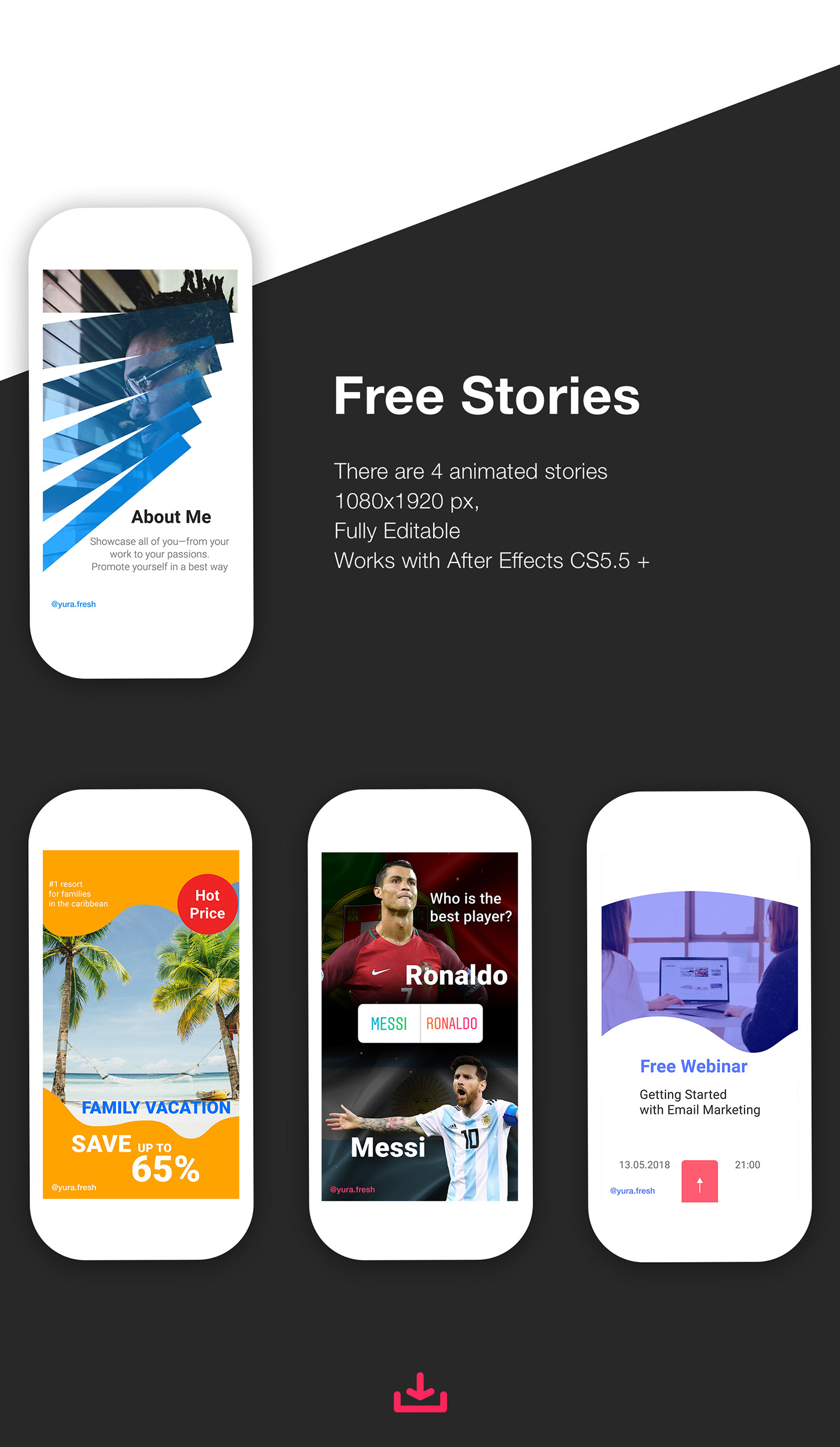 instagram Stories story design after effects social media free template