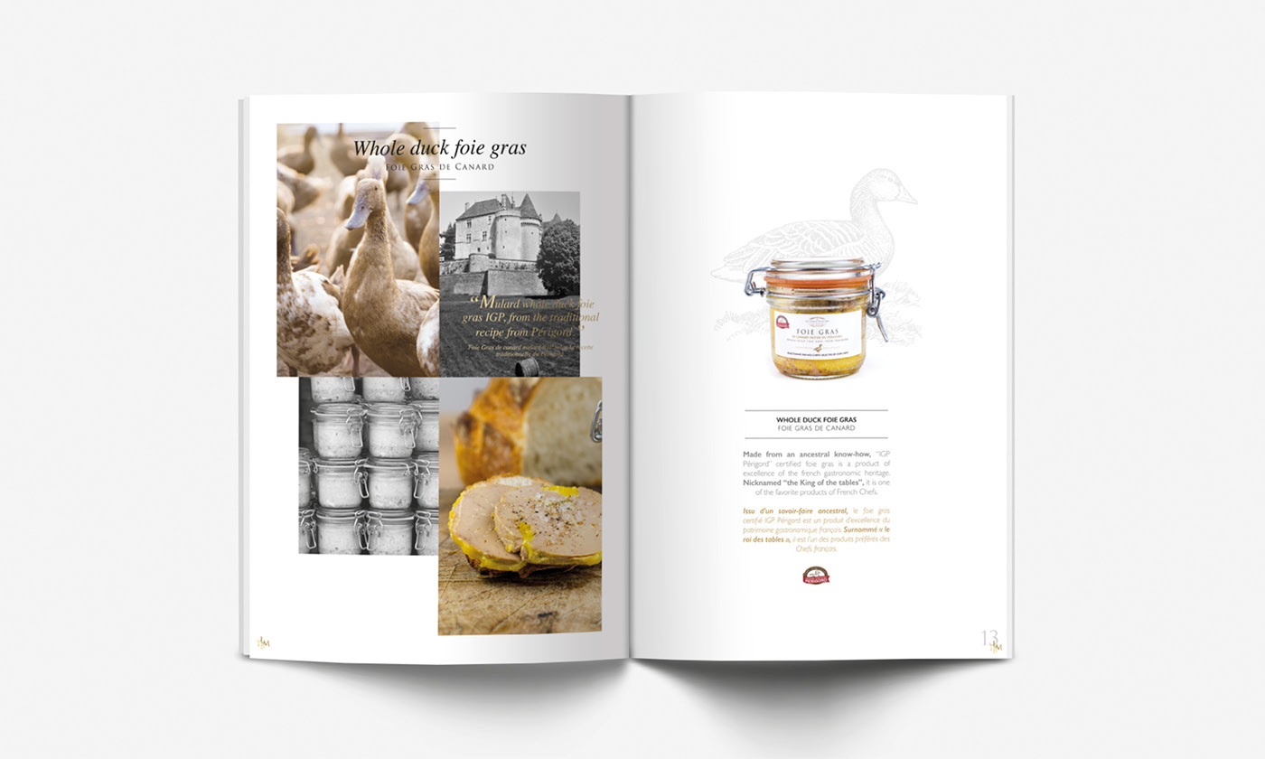 luxe Food  chef épicerie fine delicatessen White gold world brochure Packaging