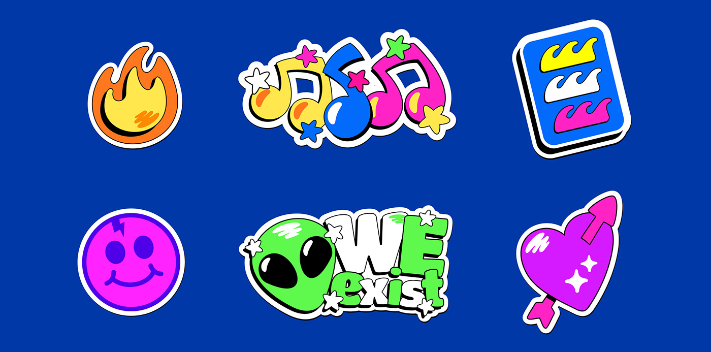 stickers ILLUSTRATION  Vector Illustration Emojis stickers pack Sticker Design colorful Illustrator vector Fun