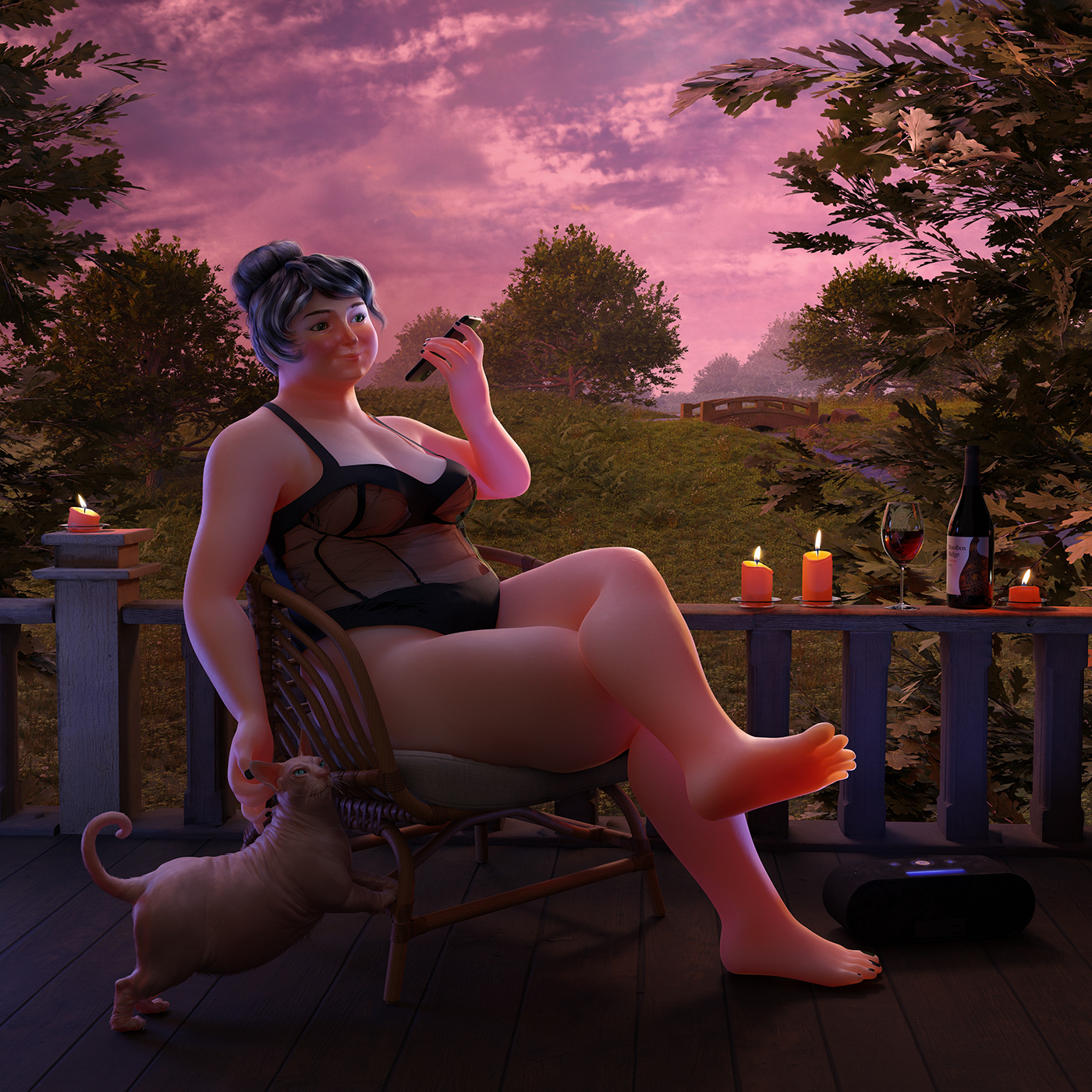 blender bodypositivity chill cycles mood sunset woman Quixel Quixel Megascans