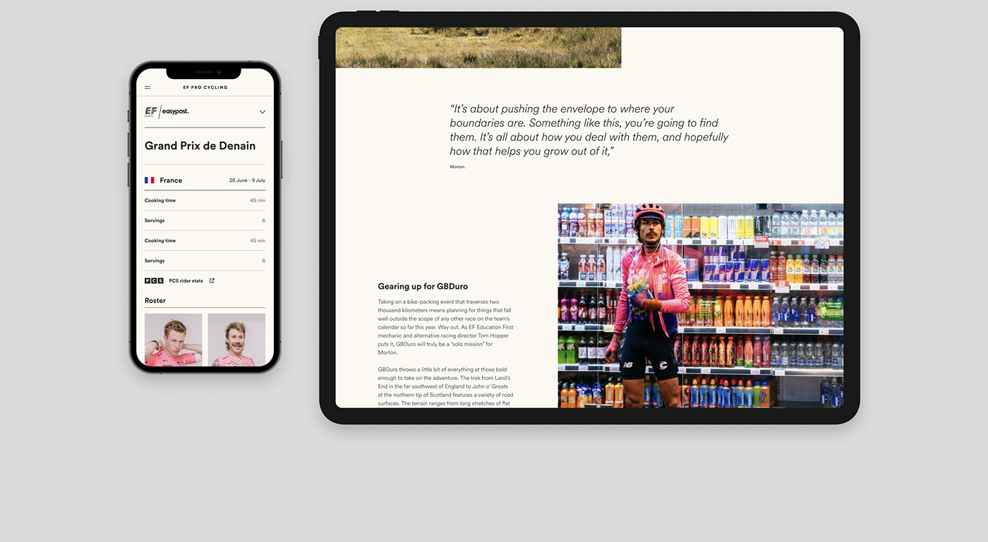 Cycling design editorial Education EF news pro Responsive ux Website