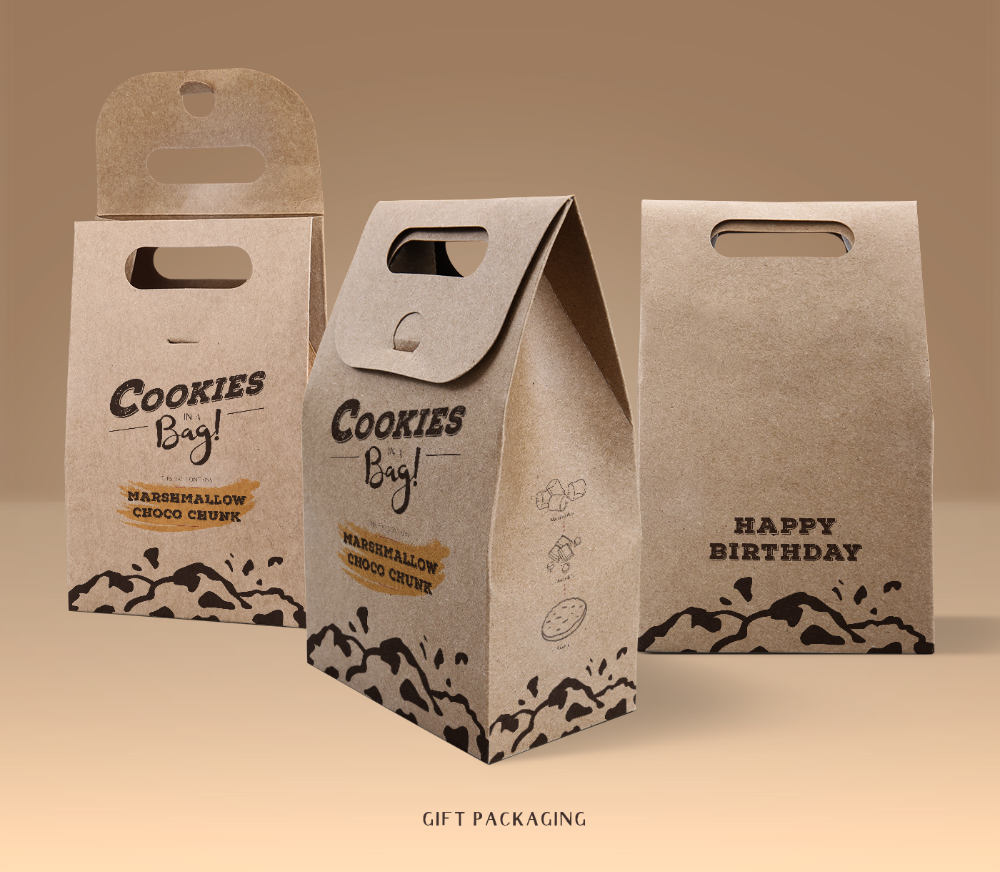cookie bakery cookie in a bag identity chocolate chip baking cookies