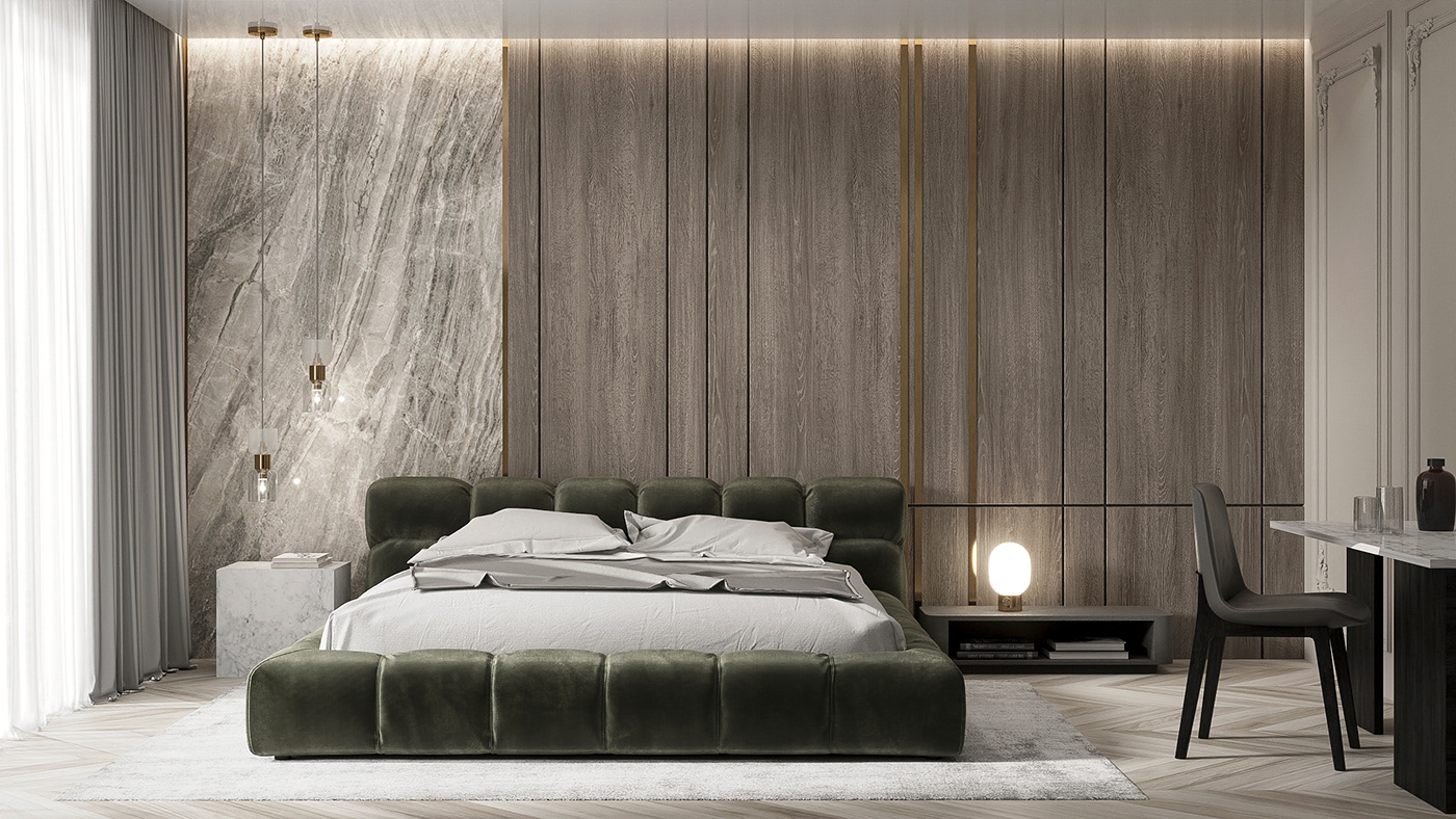 highend Interior luxury Marble minimal Render visualization wood