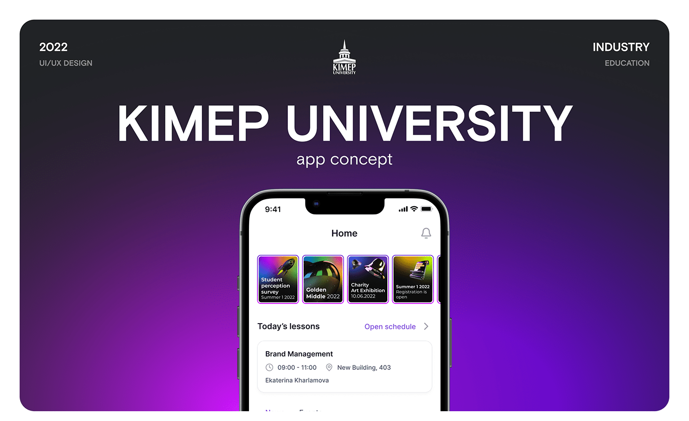 app design Education kimep University Figma UI/UX concept student ui design UX design