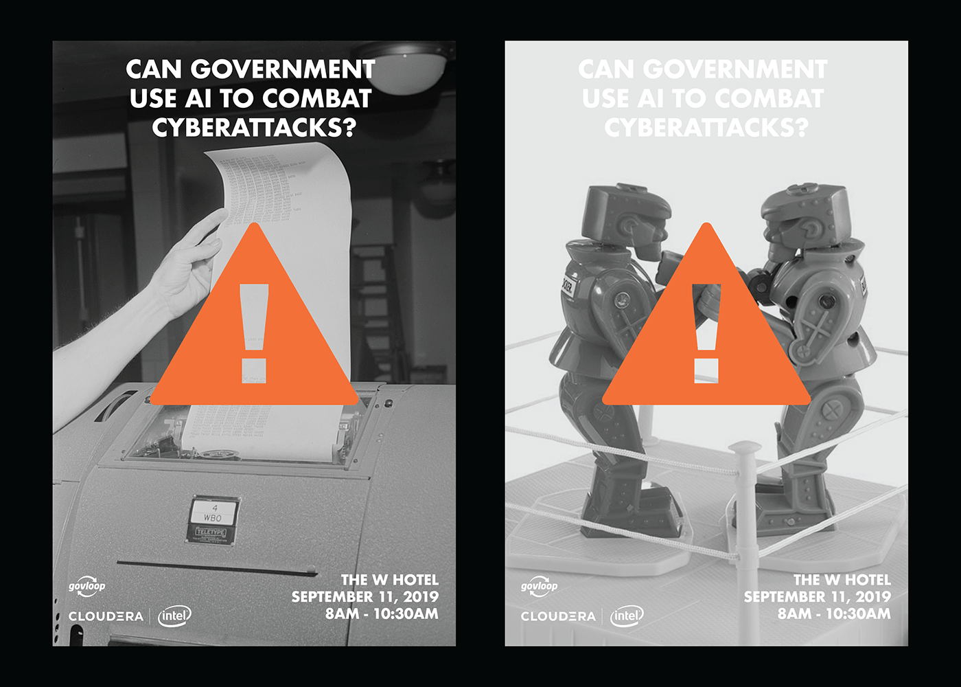 artificial intelligence cybersecurity cloudera intel roundtable poster graphic design  govloop