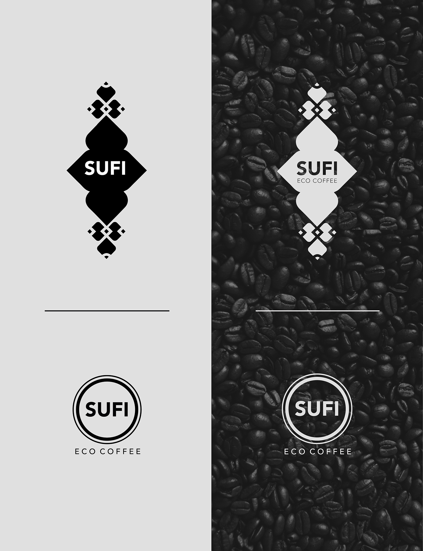 eco arabic espresso Coffee natural Quality fair trade Ethical flow pack capsules businesscard logo pattern sufi