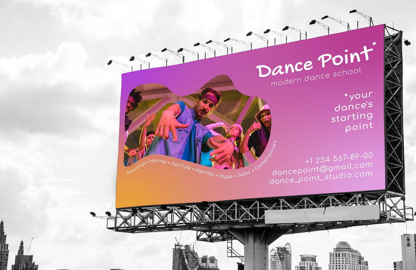 brand identity DANCE   graphic design  logo visual danceschool dancing design gradients modern
