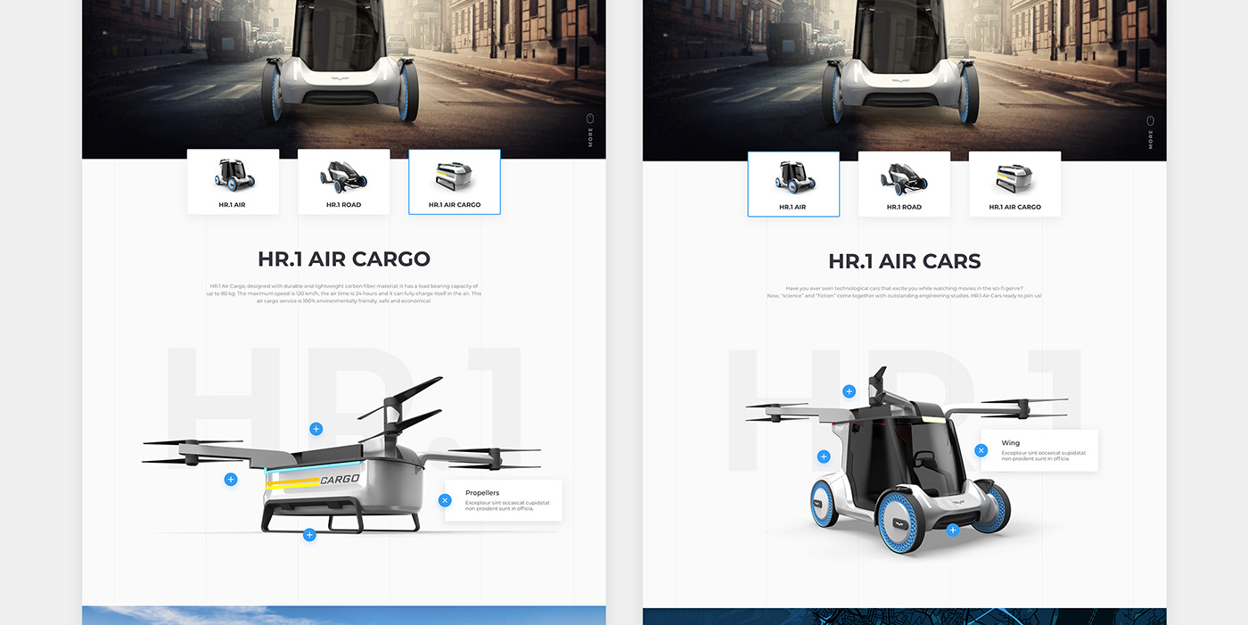 creative flat Flying car Render clean Interface Cargo retouch transportation