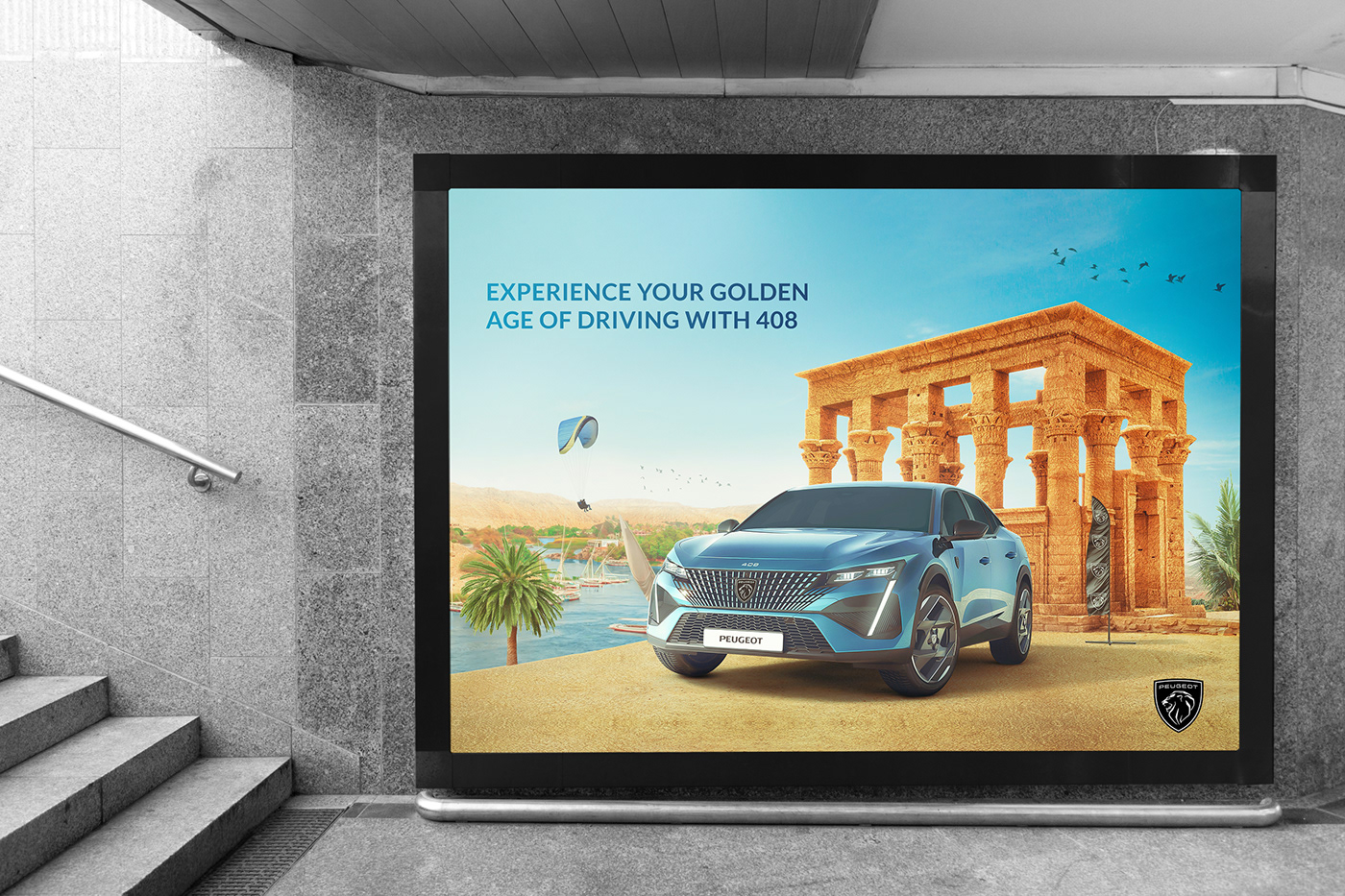manipulation Advertising  banner ads PEUGEOT automotive   car visual design art direction  creative