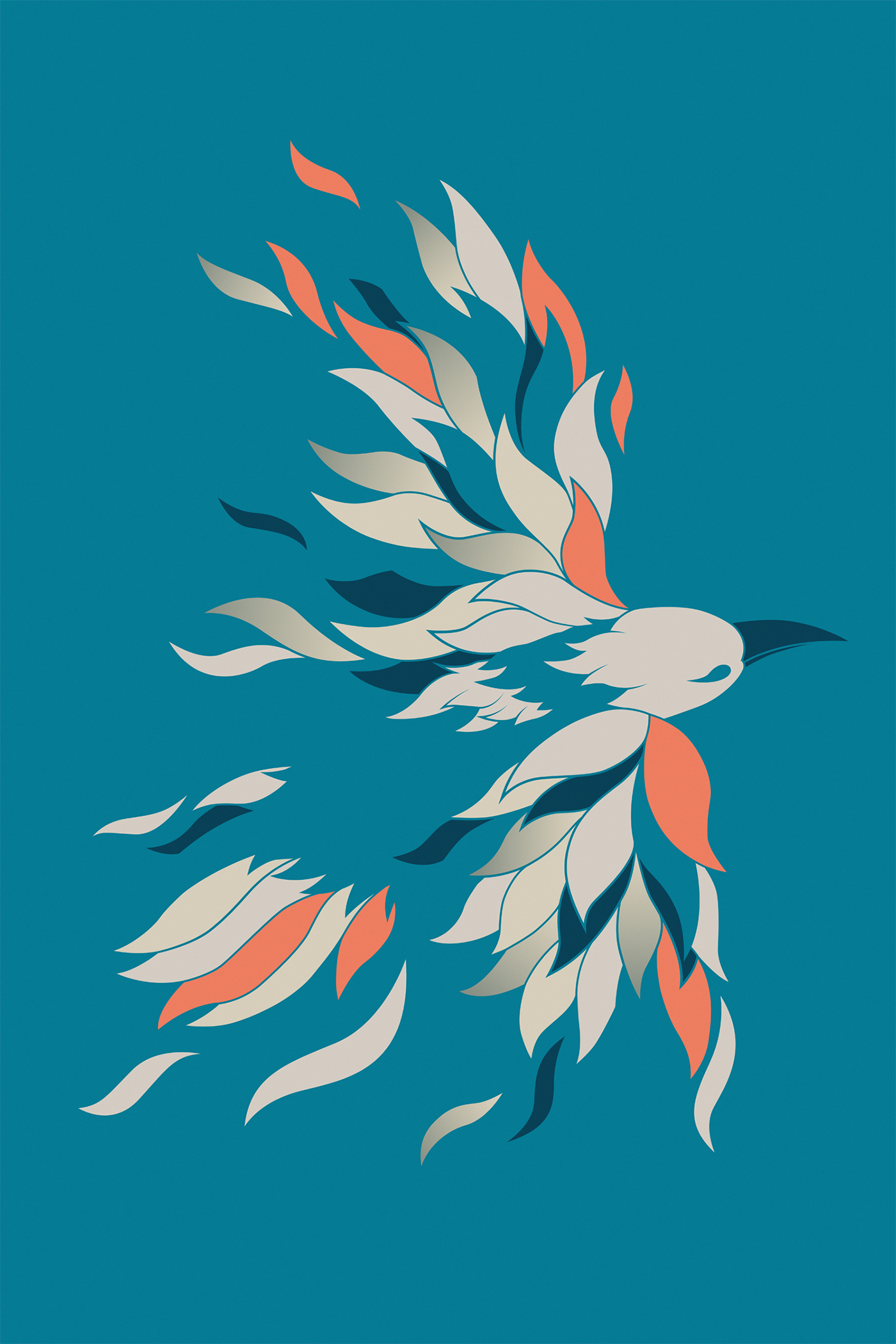 bird Illustrator Drawing  Limbo floris Vogelpoel animal abstract simplistic