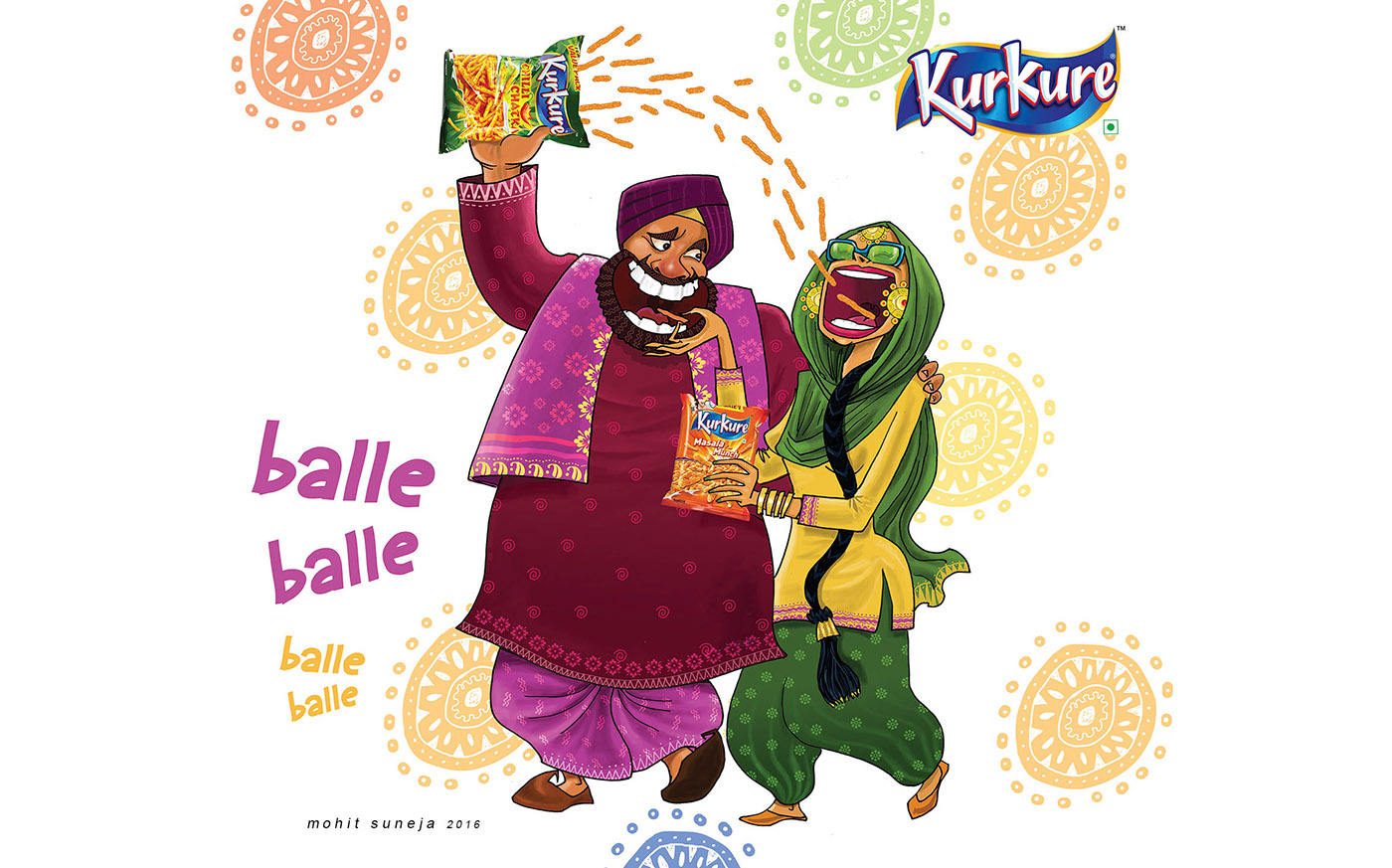 Kurkure pepsico Kurkure family expresss digital illustration Vector Illustration indian family