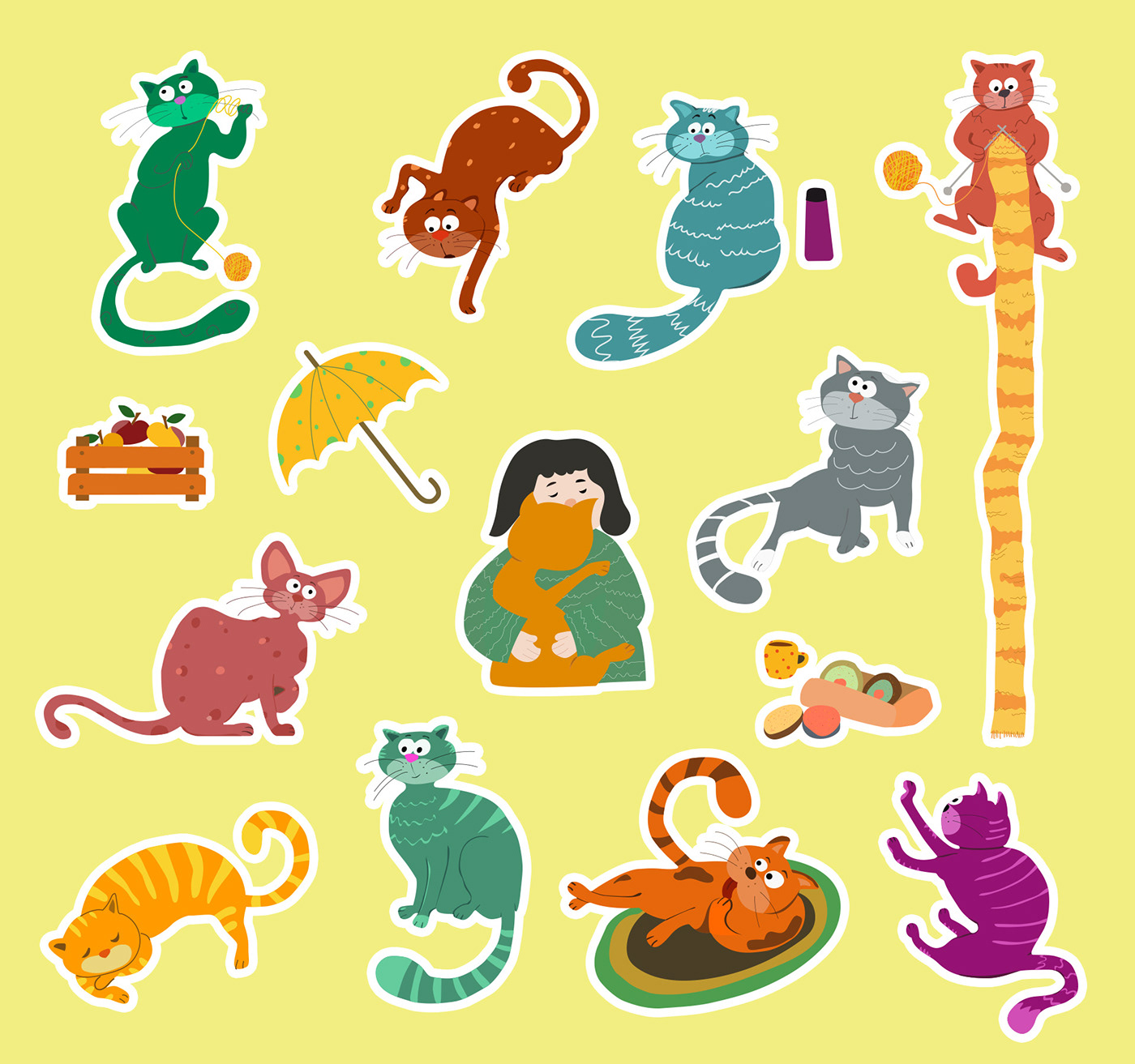 adobe illustrator autumn bookillustration Cat Character design  children comics digitalart poster vector