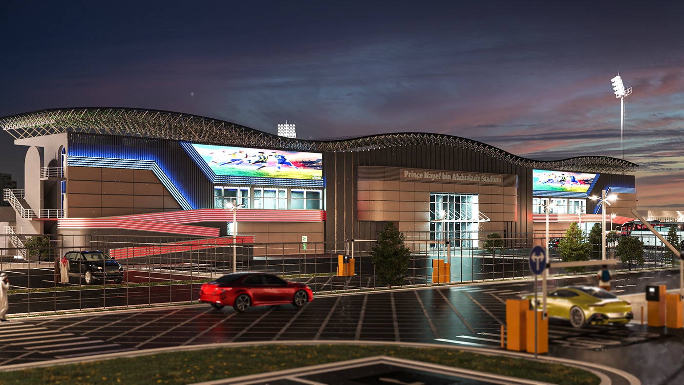 3ds max visualization exterior Render architecture archviz 3D Saudi Arabia sports 3DArtist