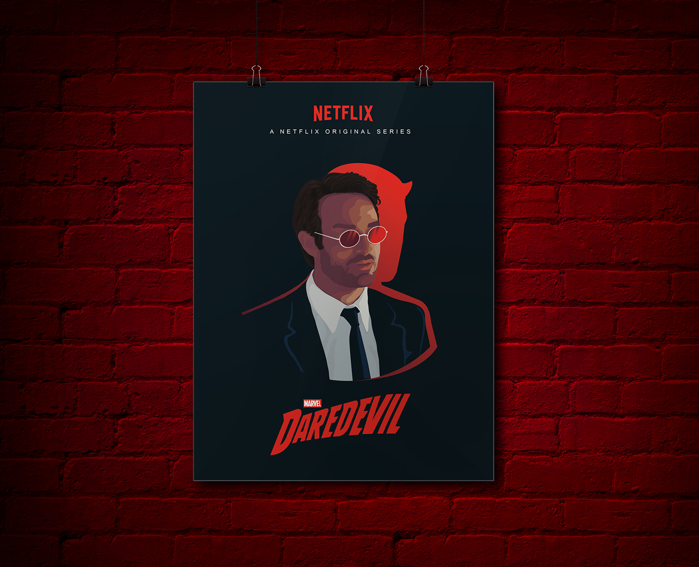 Daredevil marvel vector adobeillustraor tribute poster Netflix vectorart Illustrator