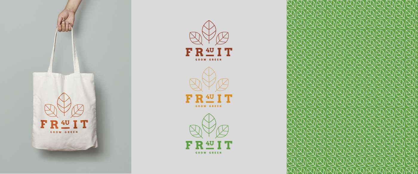 identity logo brand organic green Fruit product bio
