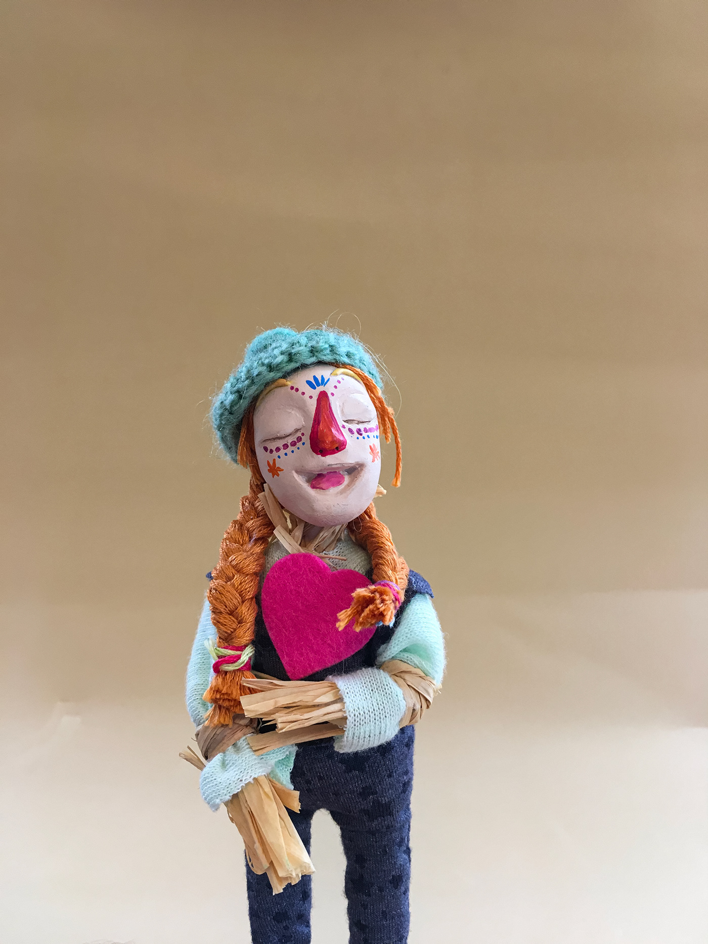 art doll Halloween toy art handmade doll sculpey polymer clay Character design  yeti pumpkin scarecrow
