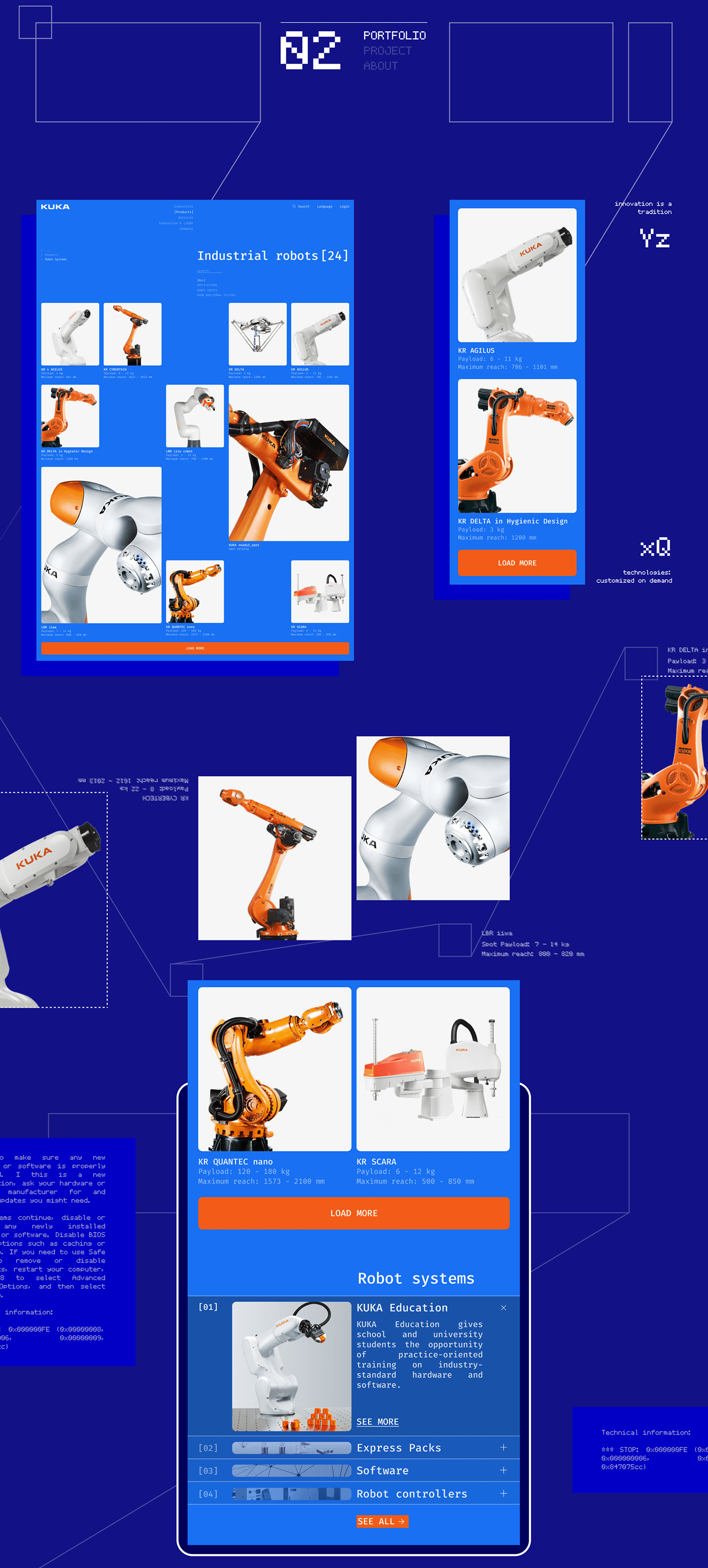 Kuka corporate Wab Design redesign uxui UX design ui design robots industrial