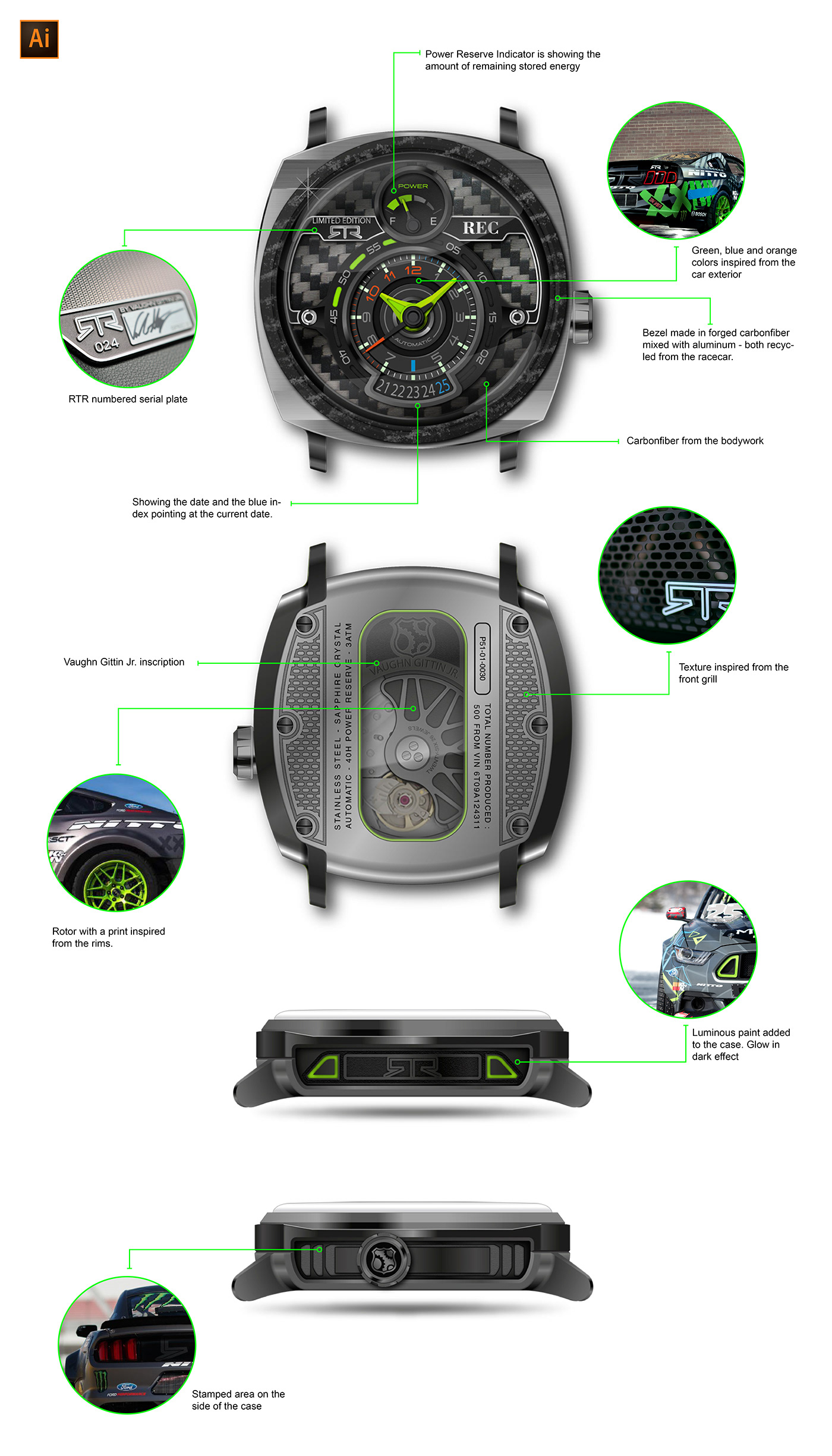 Watches industrial design  WatchDesign watch product design  Illustrator cardesign automotive   inspiration design