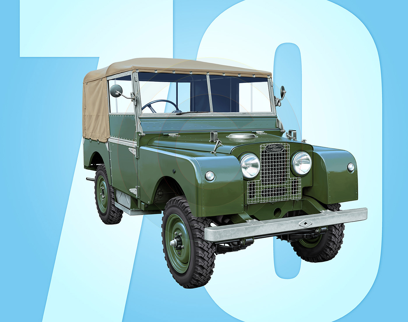 Land Rover automotive   Classic Cars off road 4 wheel drive Realism realistic ILLUSTRATION  anniversary british