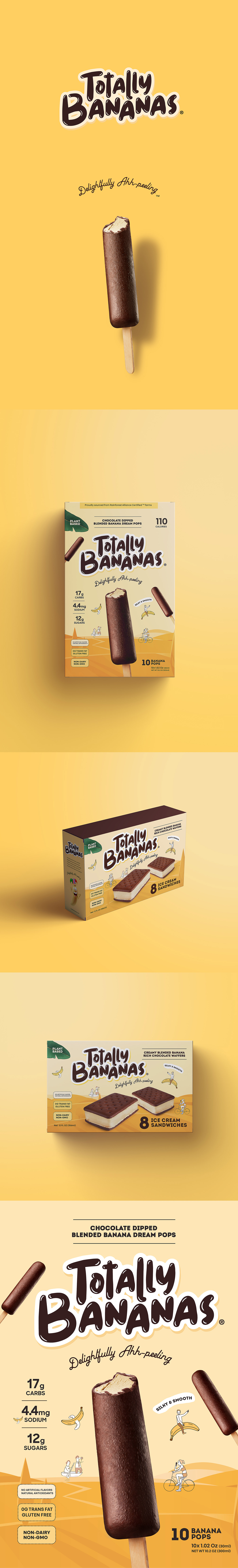 banana branding  design ice cream logo Logotype Packaging pops