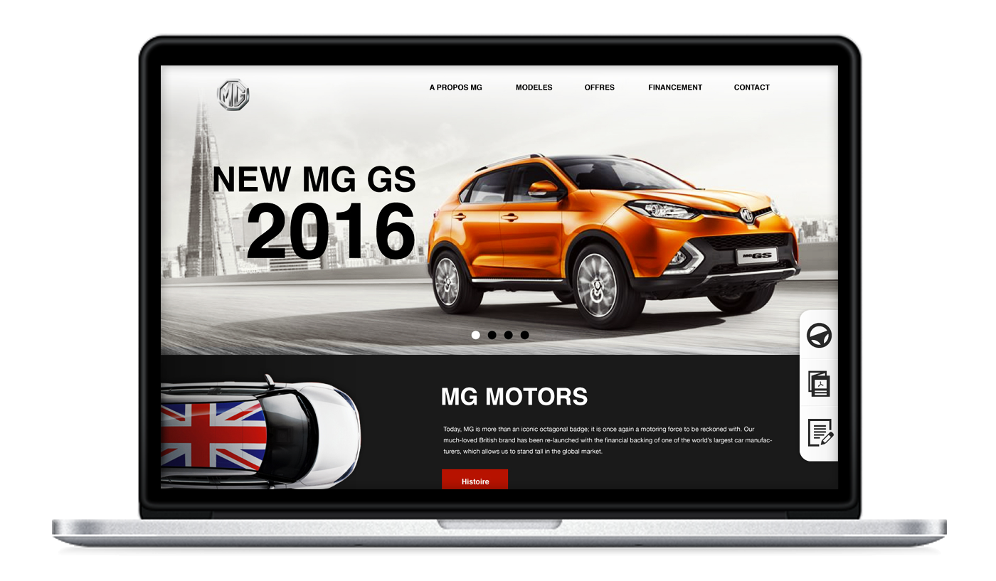 Web design car MG motors Cars