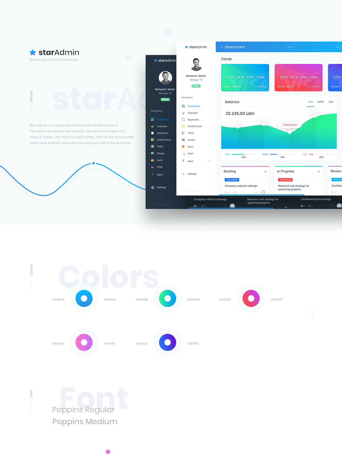 UI admin dashboard e-commerce colorful Project Management CRM customizable clean админ