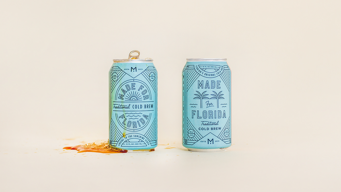 Coffee can branding  Packaging Label Tropical drink beverage summer cold