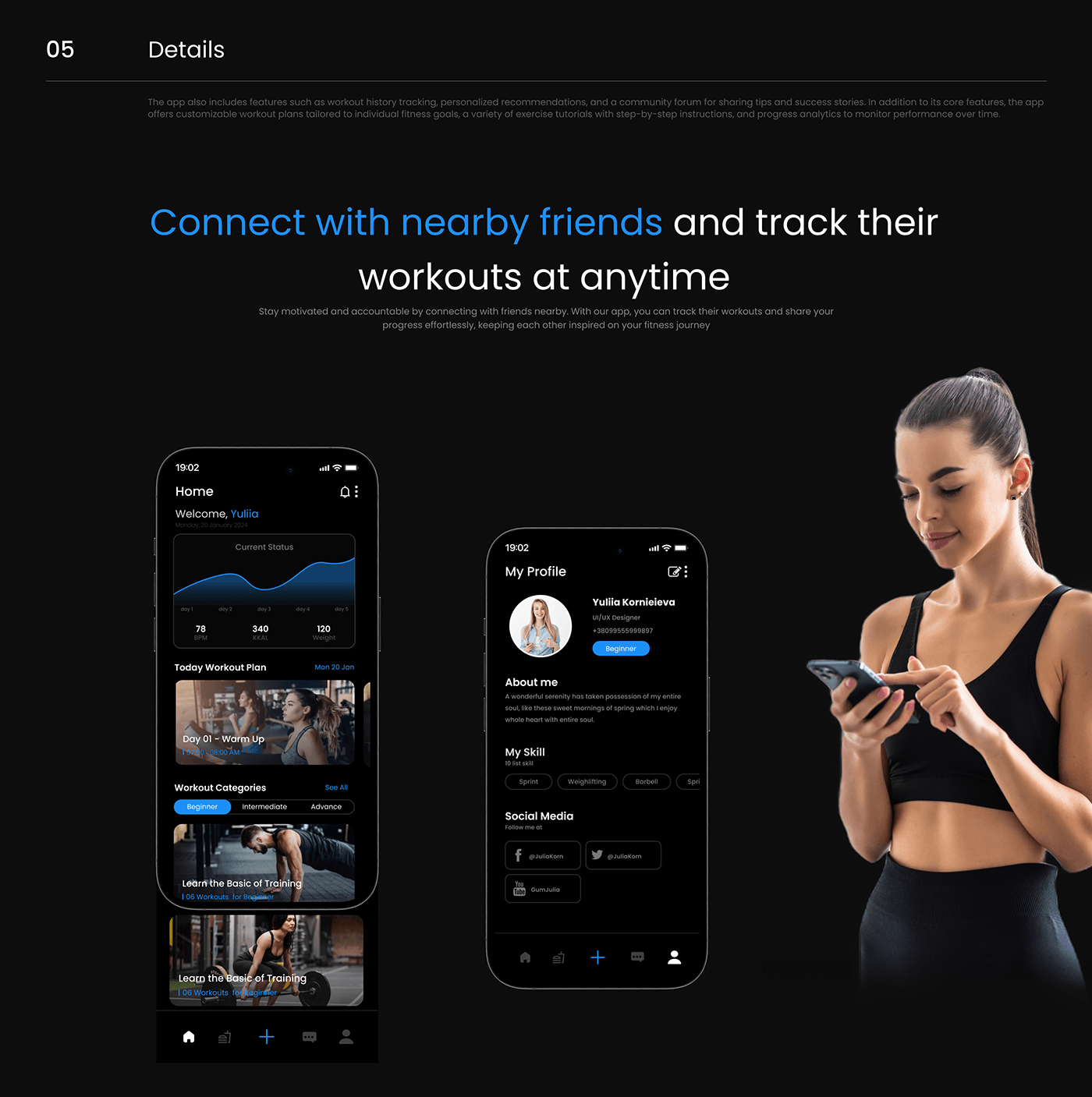 fitness app Mobile app UI/UX Figma ui design ux/ui user interface app design user experience UX design