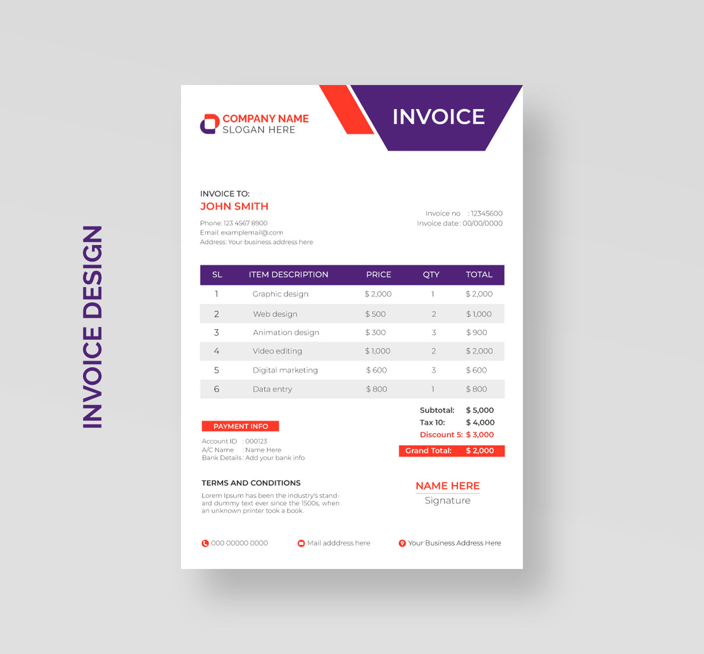 invoice Invoice Template Invoice Design business stationary identity print design concept brand identity