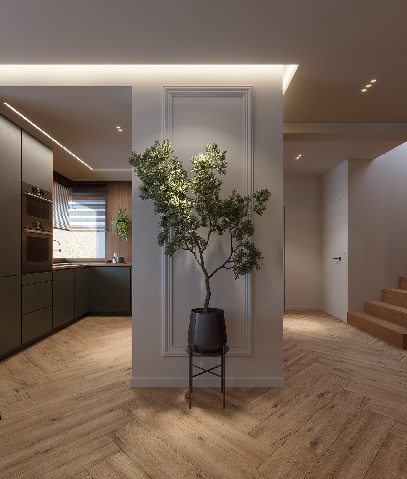 3D Visualization 3ds max corona render  green interiors interior design  Interior Visualization light interior modern interior design wooden interiors home office