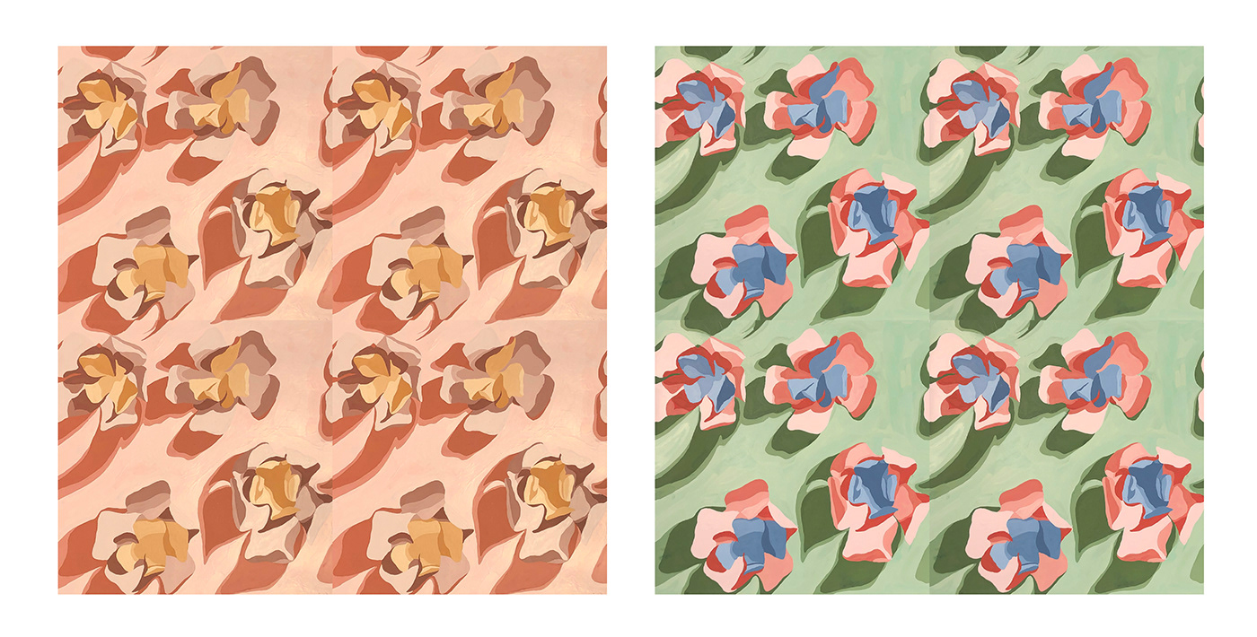 flower Repeat Pattern surface design gouache pattern pattern design 