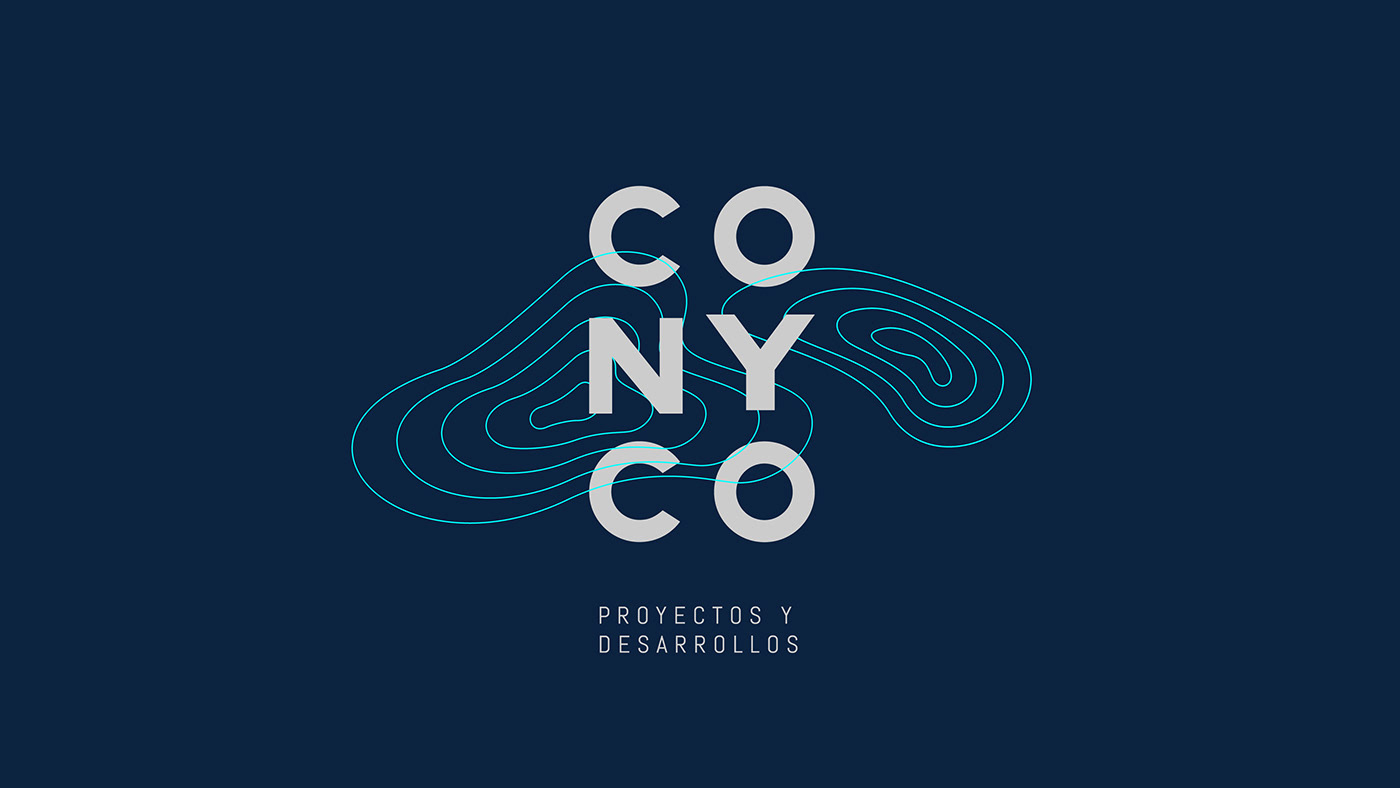 CONYCO branding  construction cartography logo topography rebranding Engineering  blue mapas