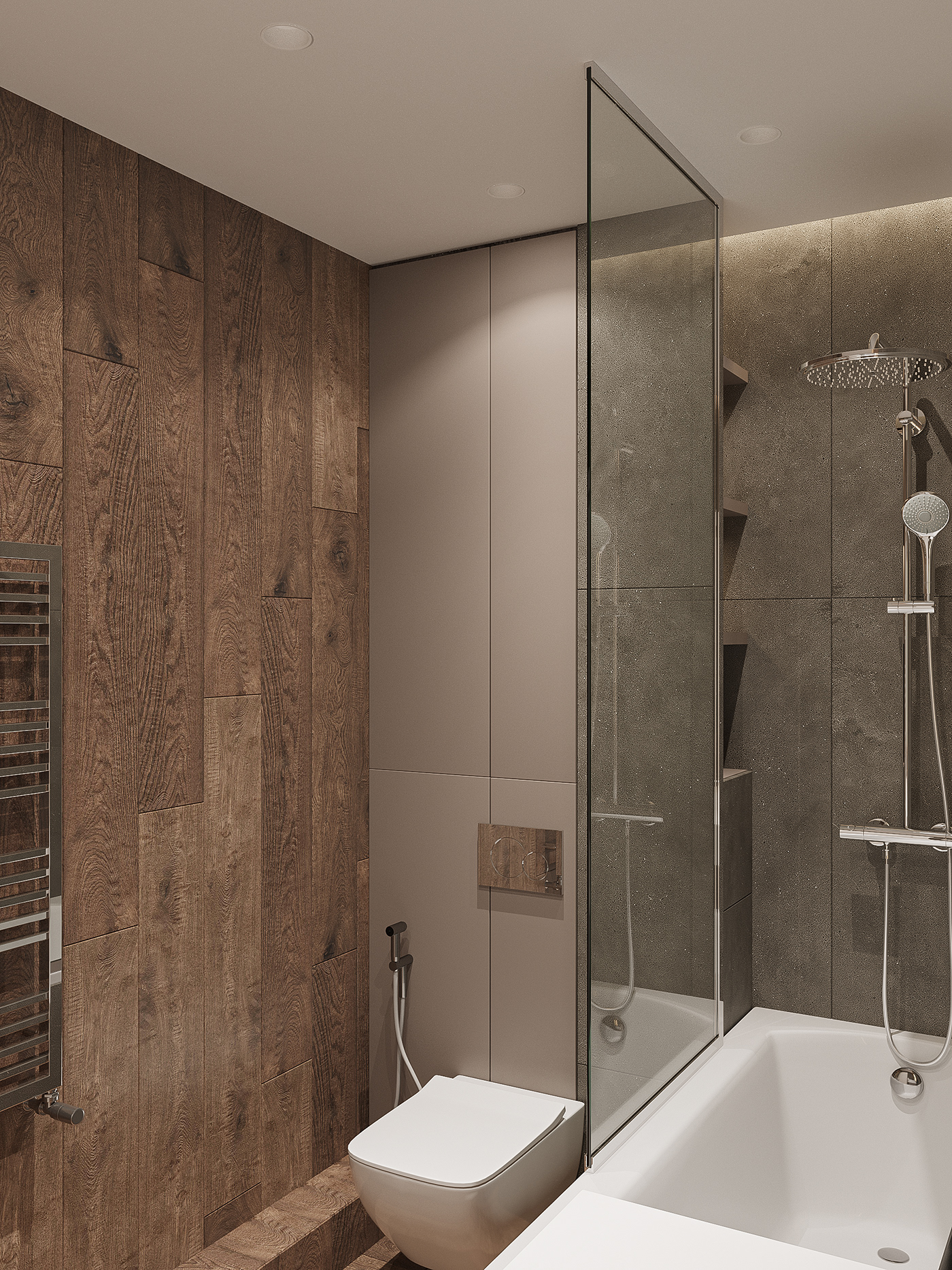 bathroom dark design Interior Master visualization wood