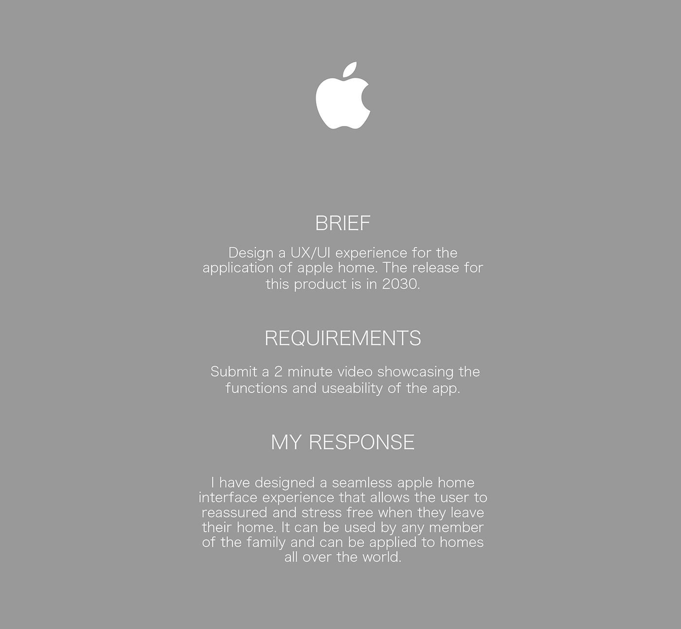 apple home UX design user journey motion graphics  user experience art direction 