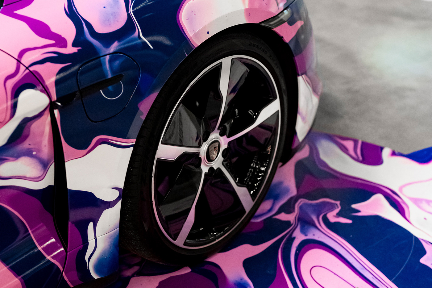 Porsche Taycan car automotive   modern Wrap art artist premium acrylic fusion