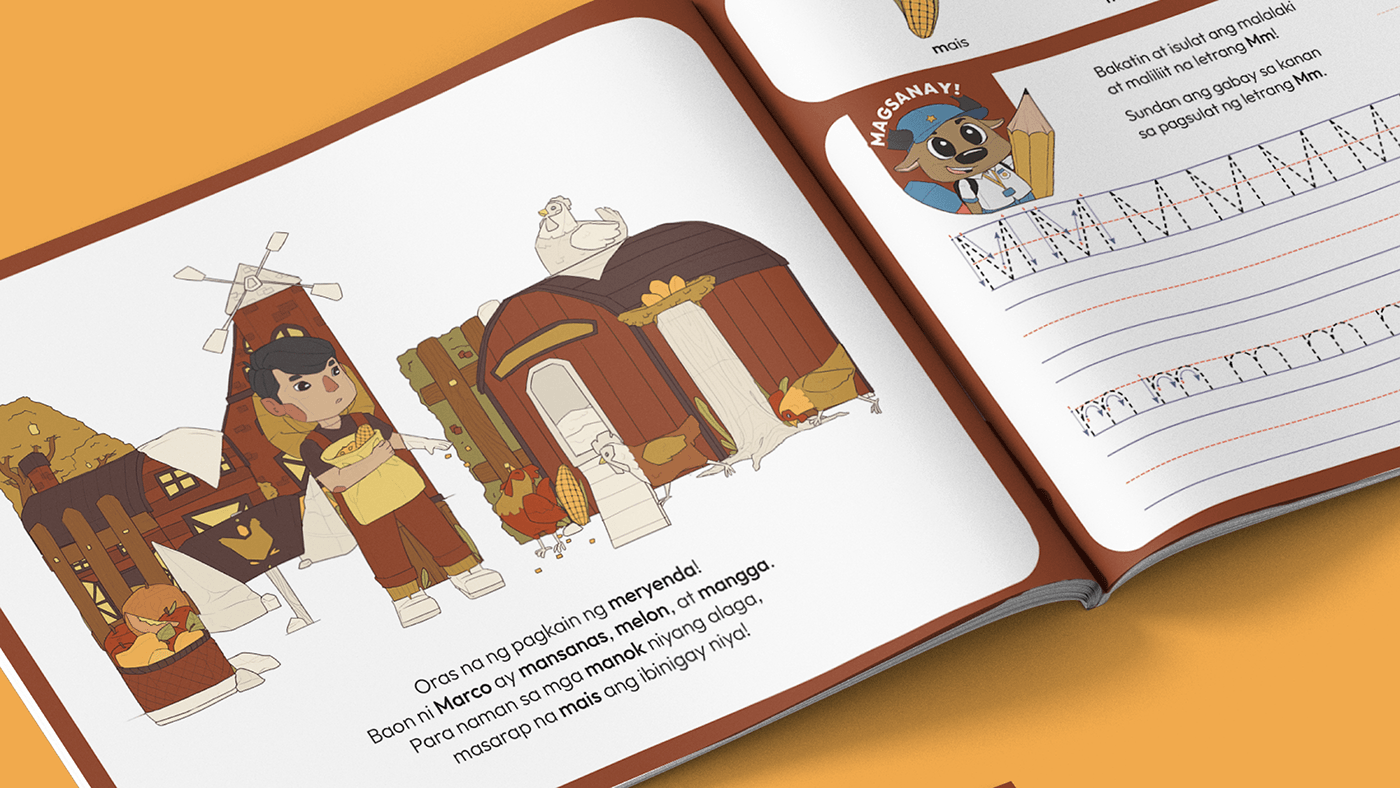 Layout Design ILLUSTRATION  children's book childrens illustration alphabet letters conceptart digitalart Drawing  letrasyfiguras
