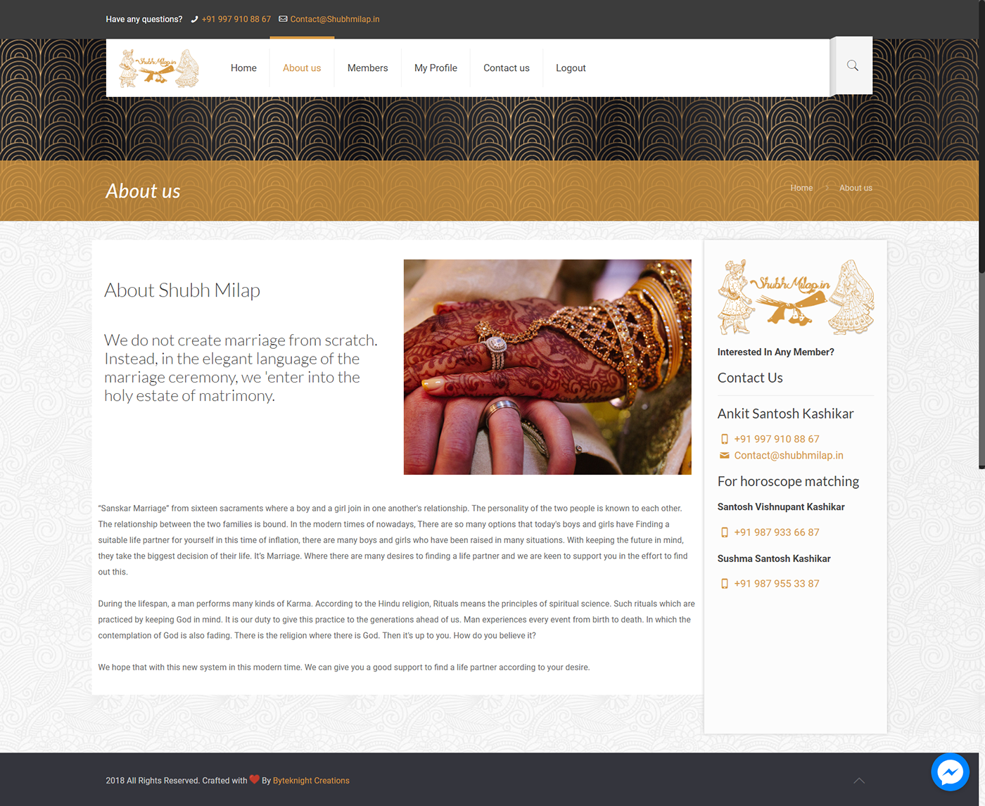 Shubh Milap Website Design byteknight creations web designs web development  website creation branding  Bk Web Designs
