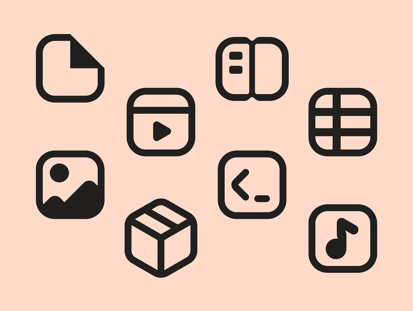 file types Files icons pictograms minimal icon set attachments NOZBE symbols