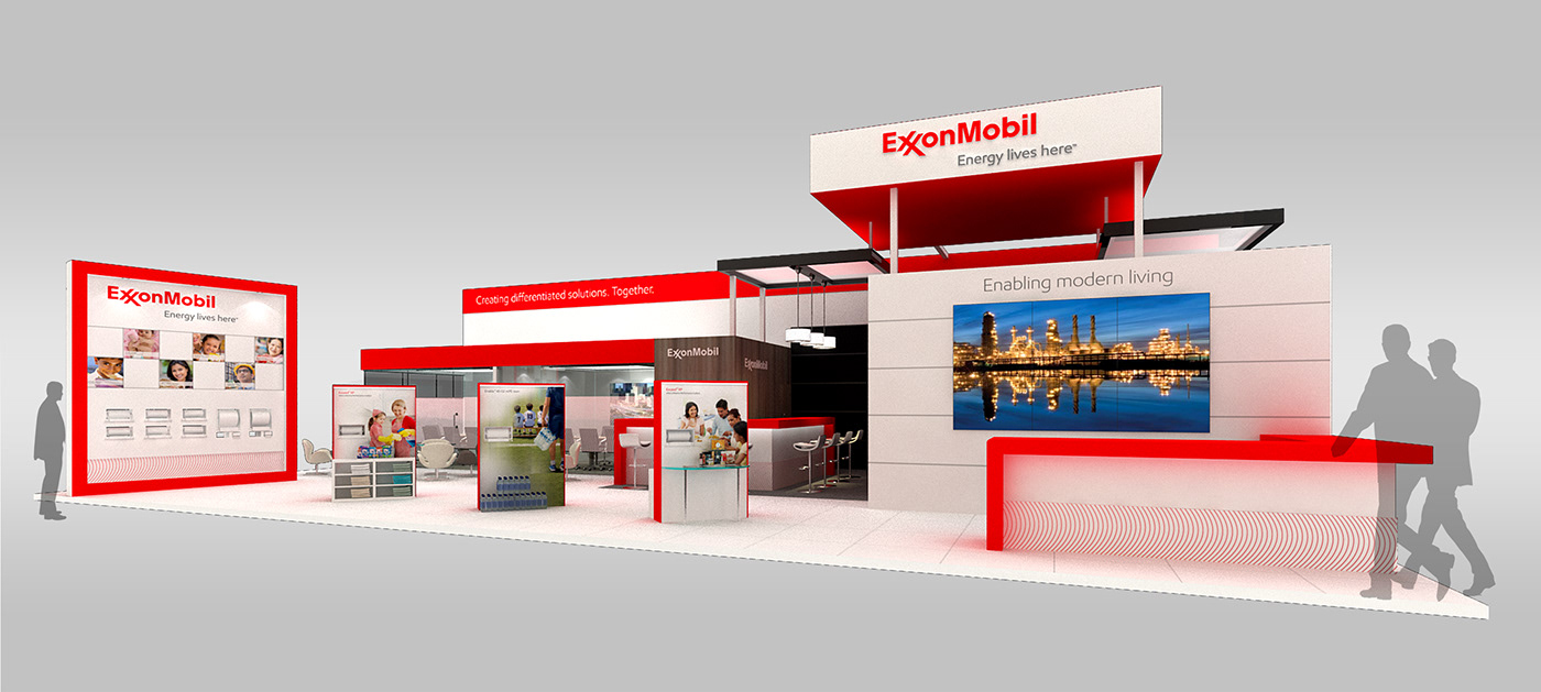 concept sketch creative Exhibition Design  ExxonMobil Plast India