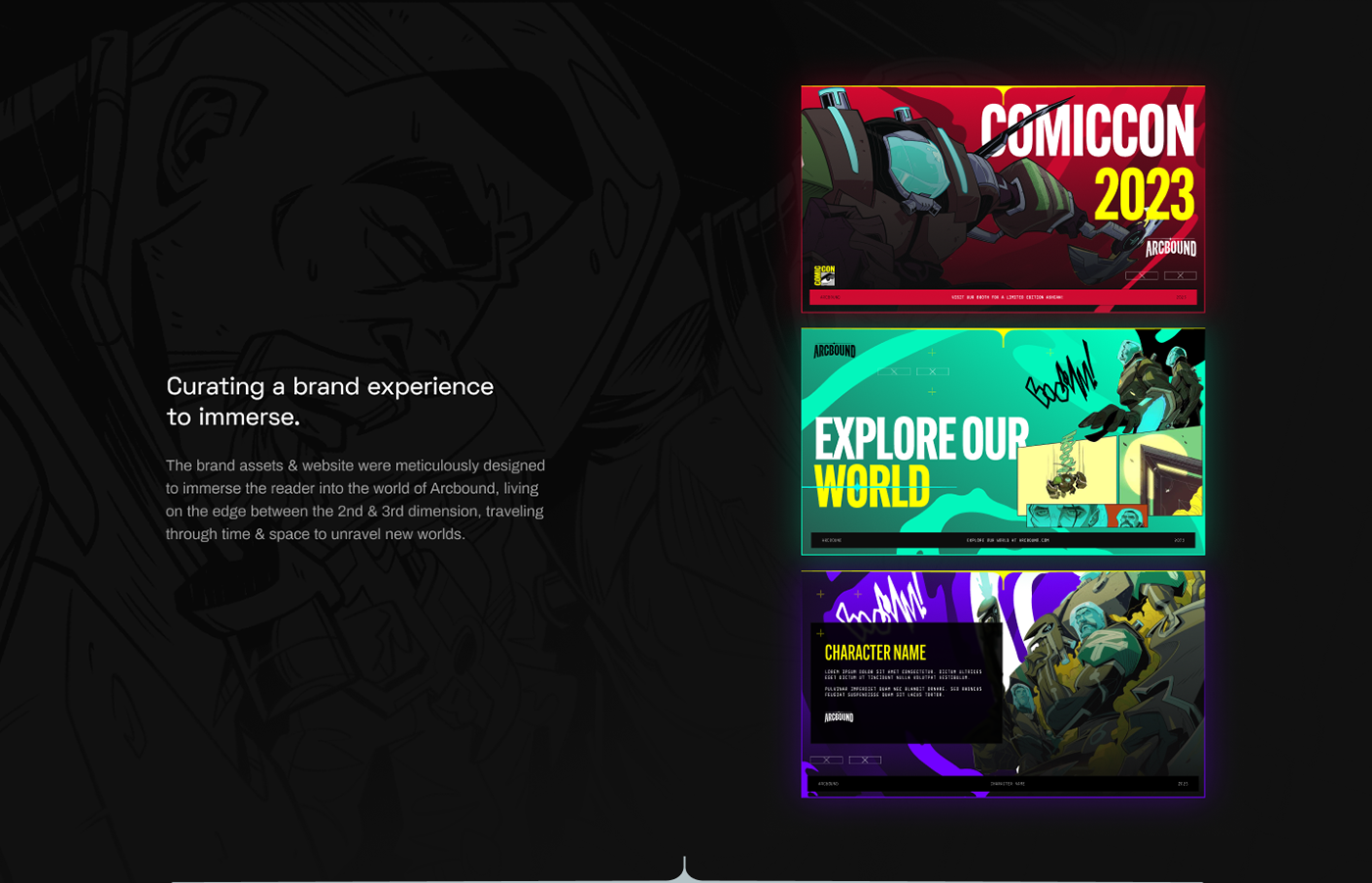comic comics book universe SuperHero marvel brand identity logo Website 3d animation