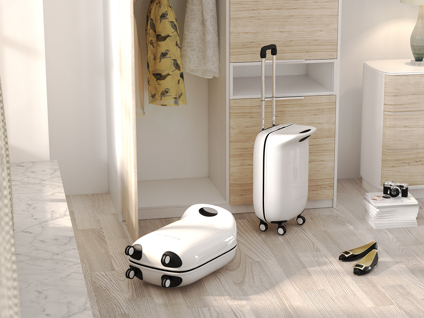 luggage bag design minimal simple living objet idea White interaction