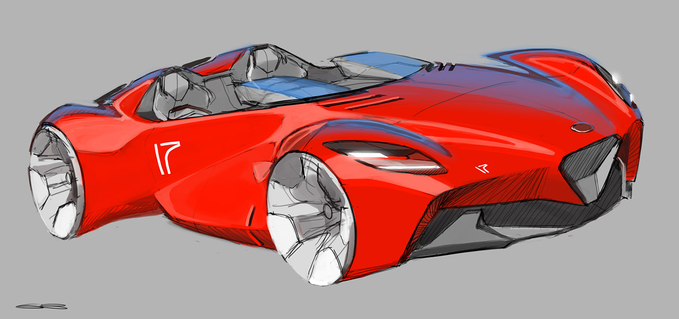 sketch Drawing  digital illustration concept art car design automotive   doodle art advanced design