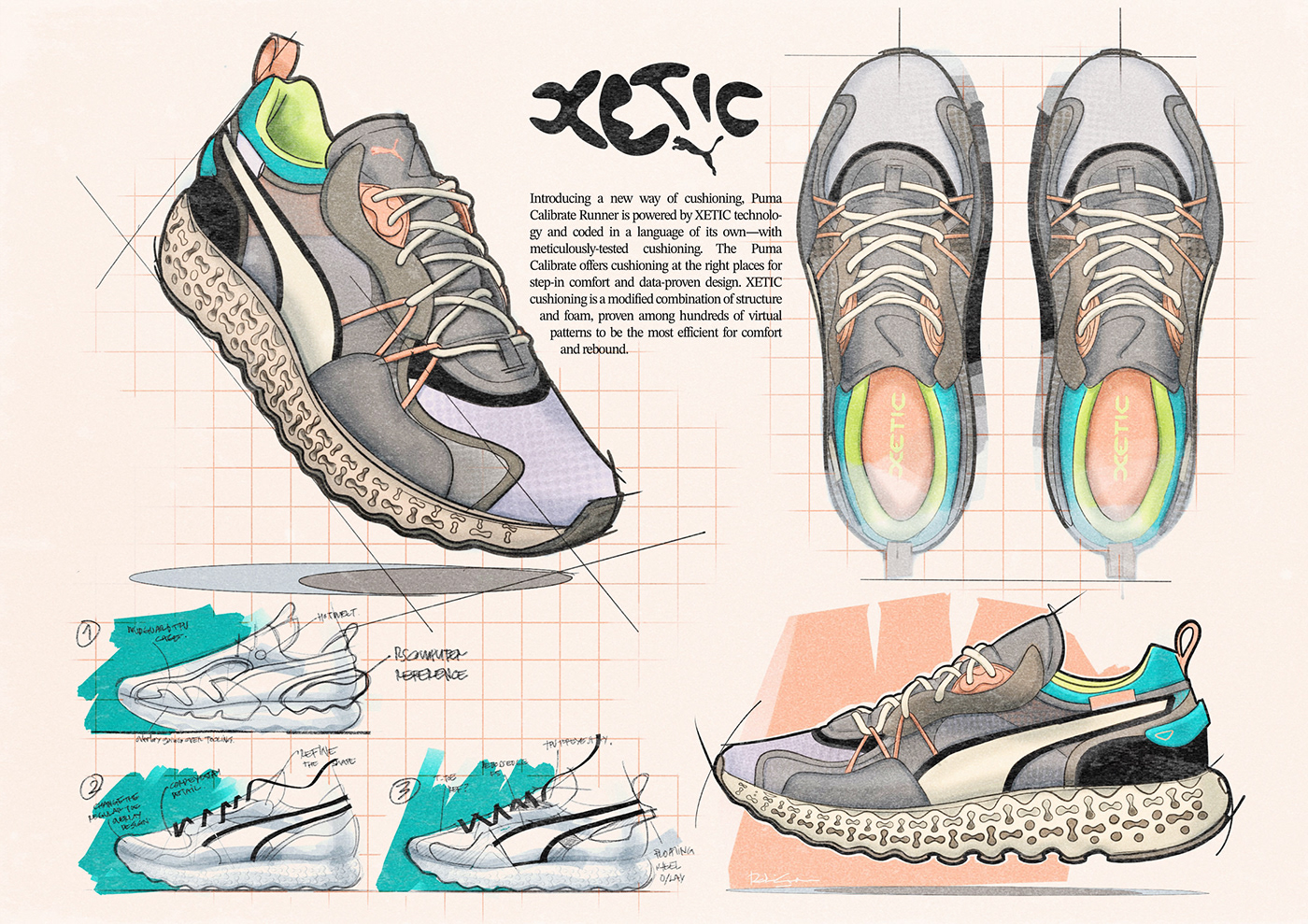 Fashion  footwear design industrial design  MIT parametric puma xetic