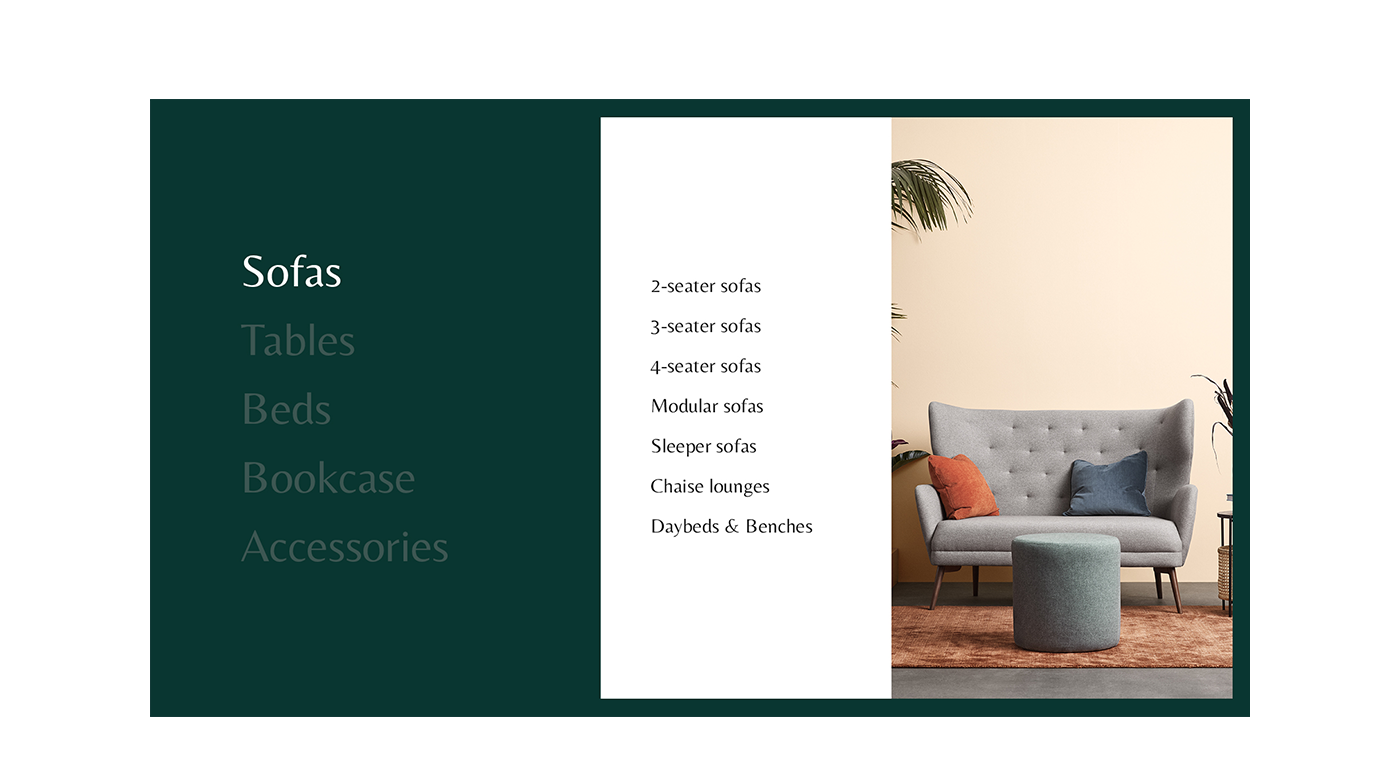 clean e-commerce furniture mobile Responsive sofacompany UI ux Web Design  Website