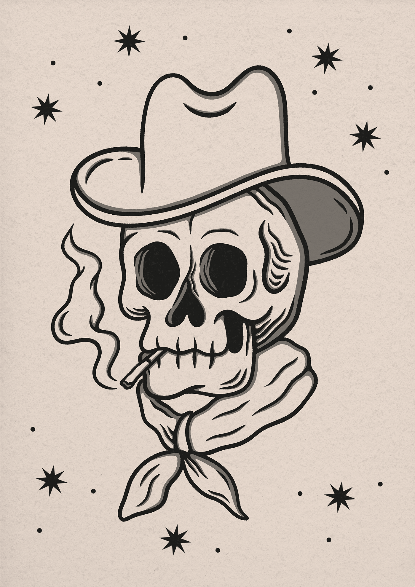 cowboy dark western Skull cowboy western Western Illustration western skull